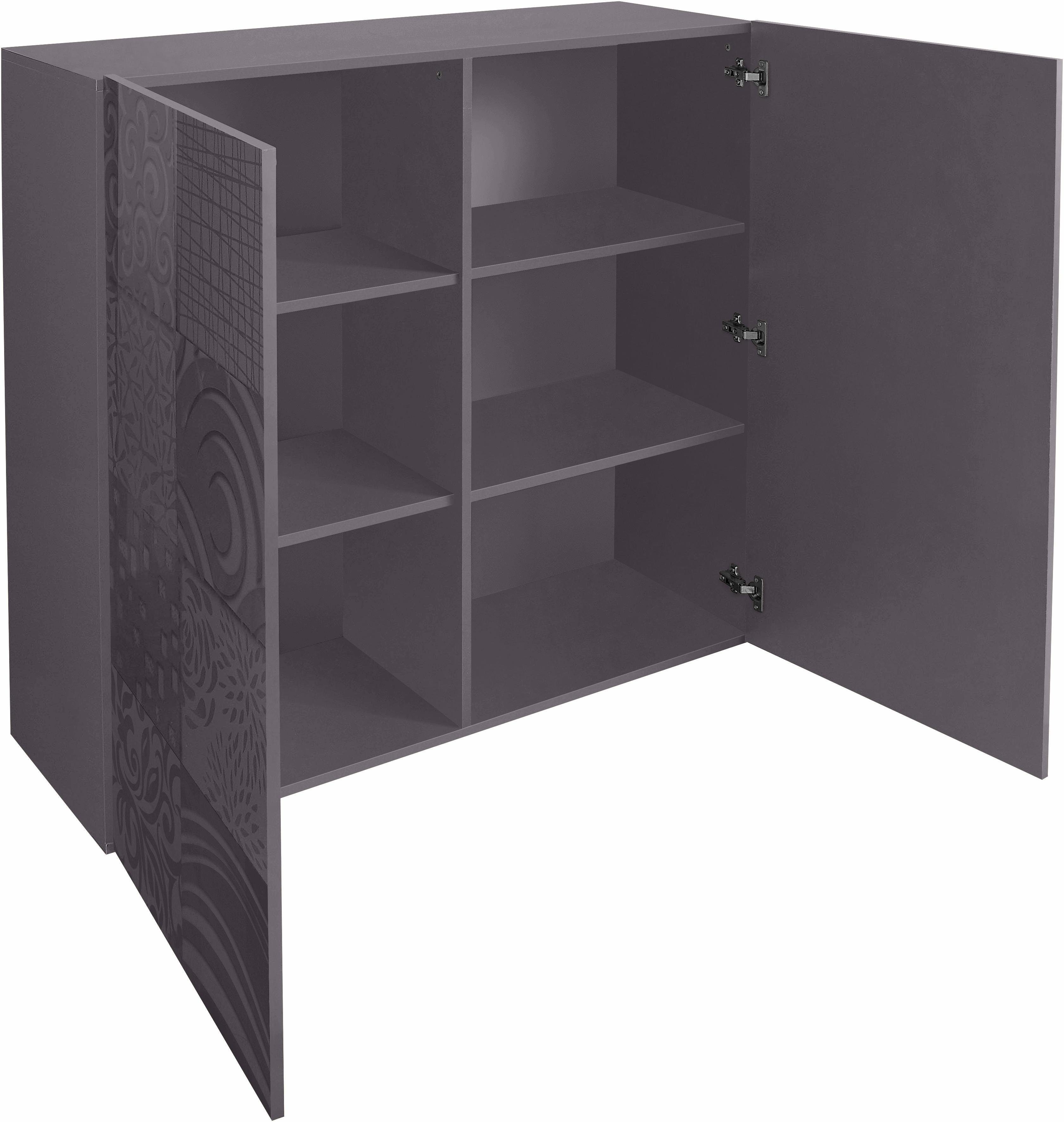 INOSIGN Highboard Miro Breedte 121 cm met decoratieve zeefdruk