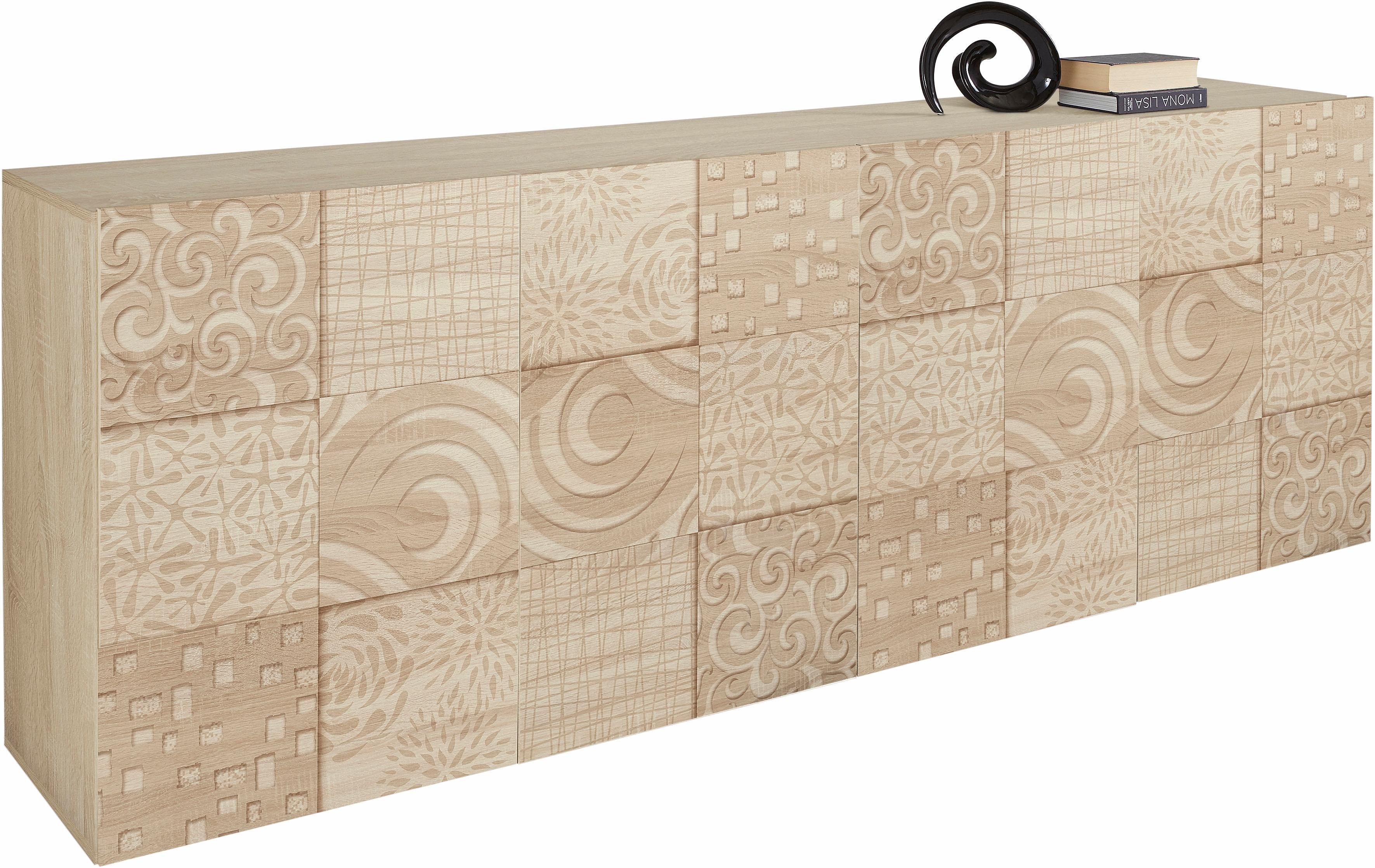 INOSIGN Dressoir Miro Breedte 241 cm met decoratieve zeefdruk