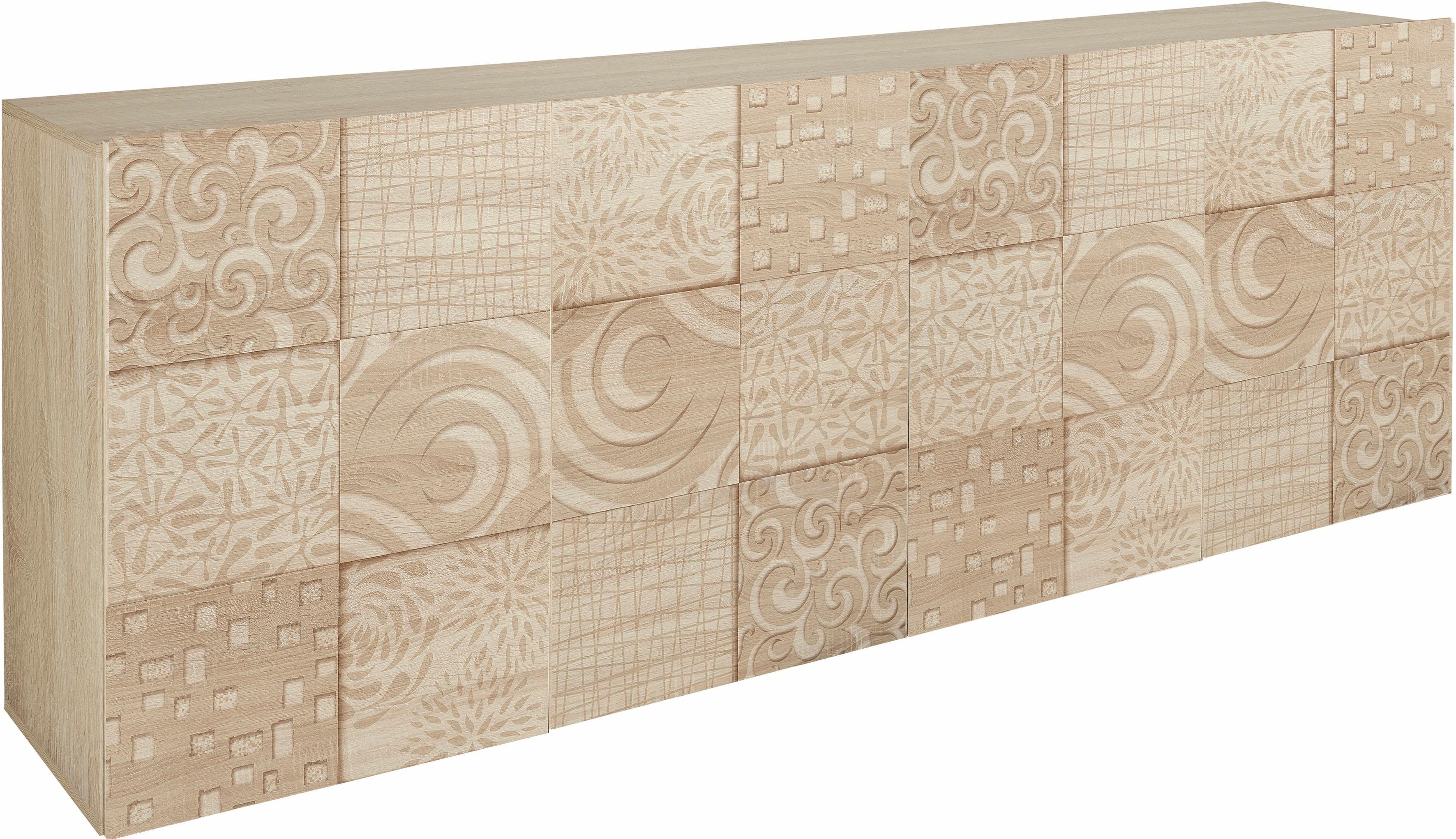 INOSIGN Dressoir Miro Breedte 241 cm met decoratieve zeefdruk