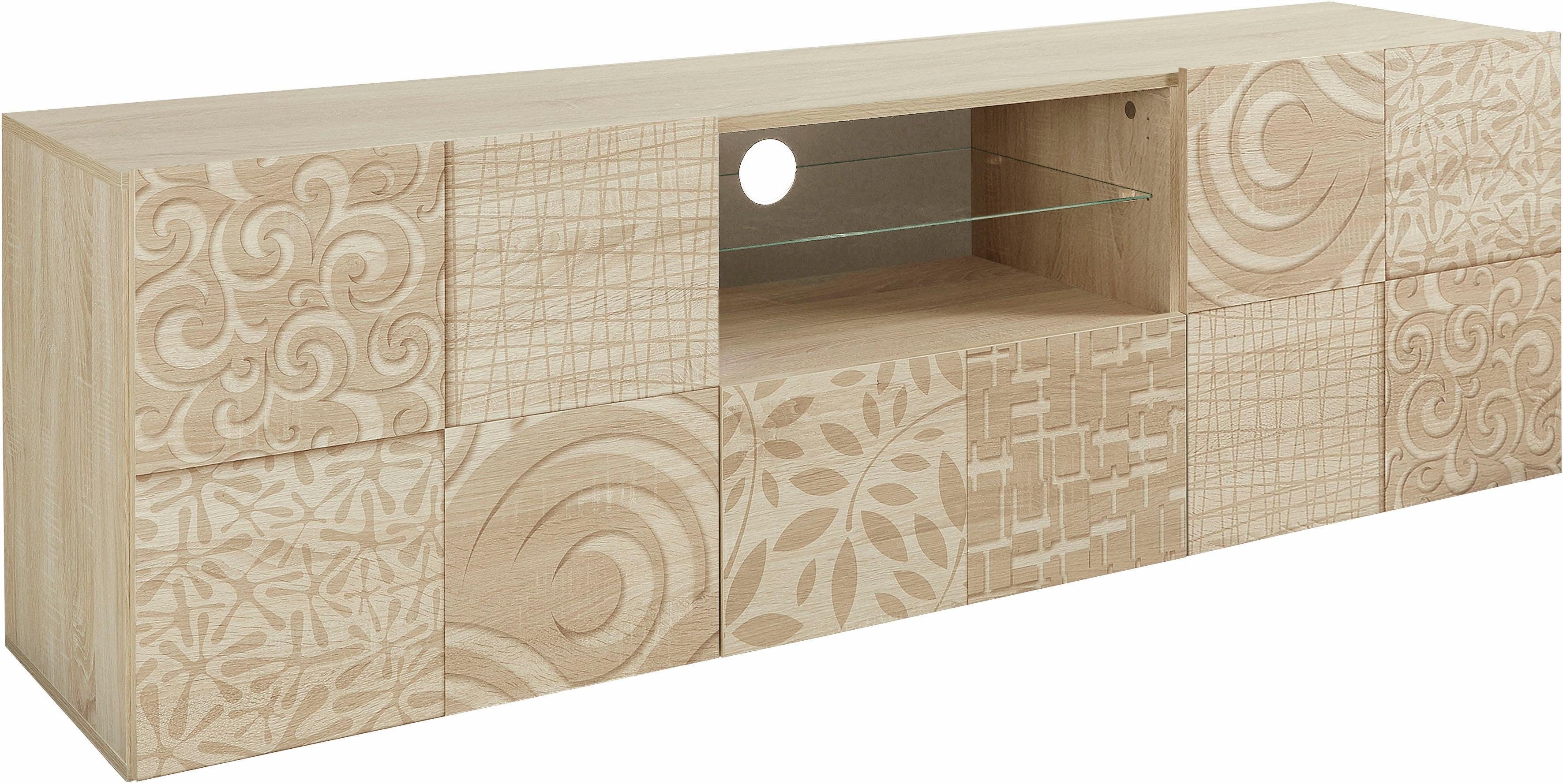 INOSIGN Tv-meubel Miro Breedte 181 cm met decoratieve zeefdruk