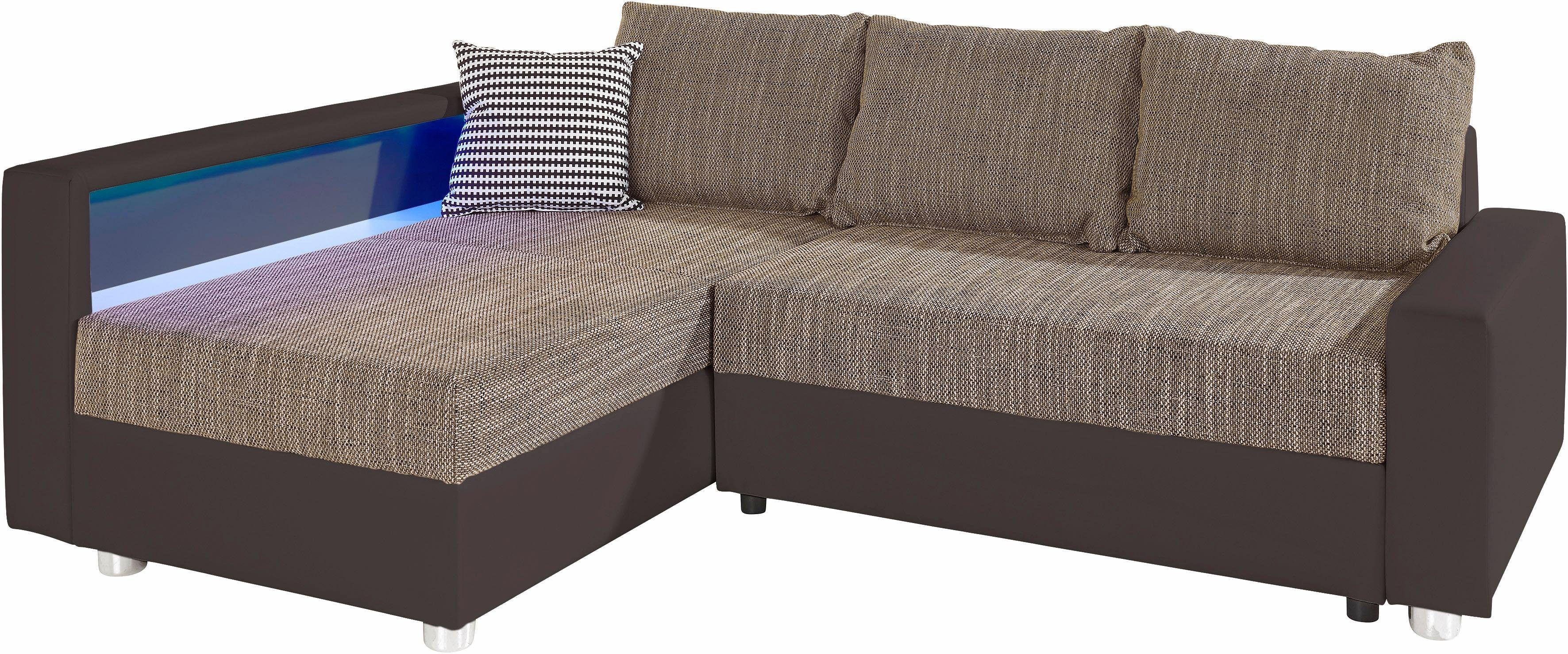 COLLECTION AB Hoekbank Relax L-vorm inclusief slaapfunctie, binnenvering, naar keuze met rgb-ledverlichting