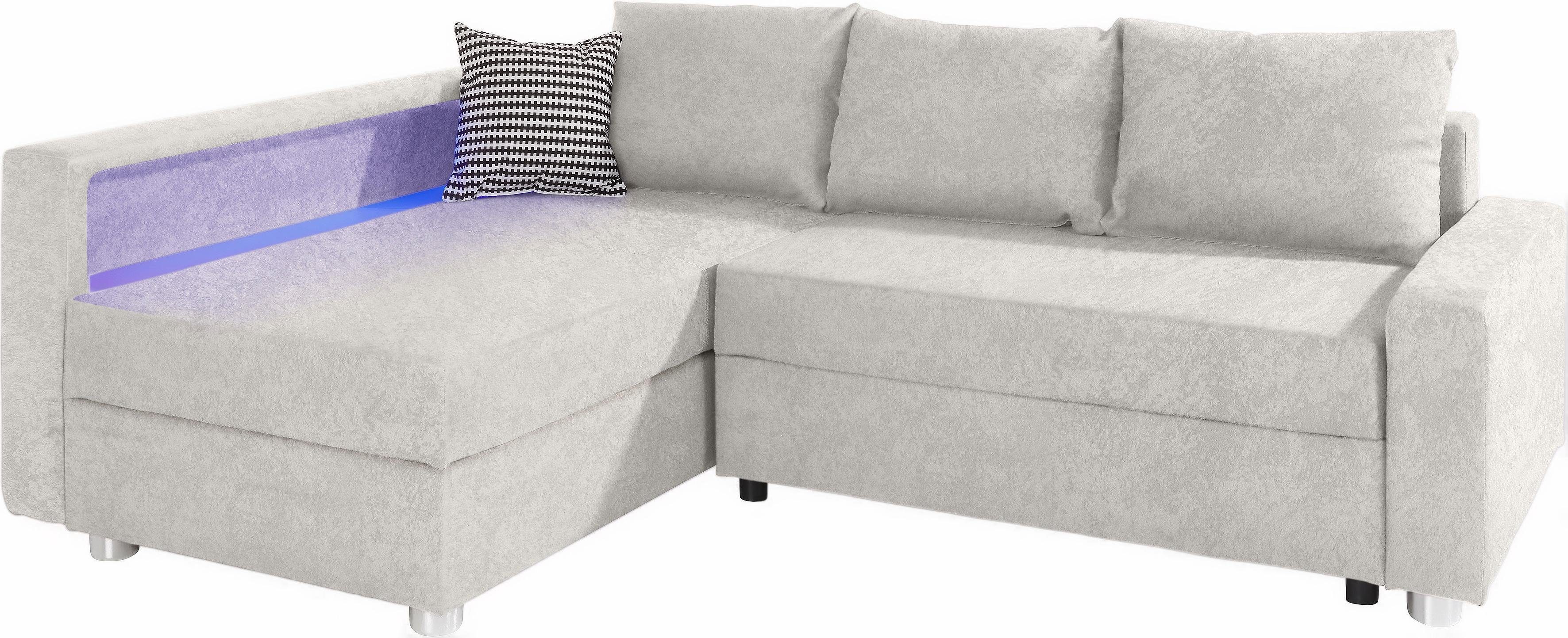 COLLECTION AB Hoekbank Relax L-vorm inclusief slaapfunctie, binnenvering, naar keuze met rgb-ledverlichting