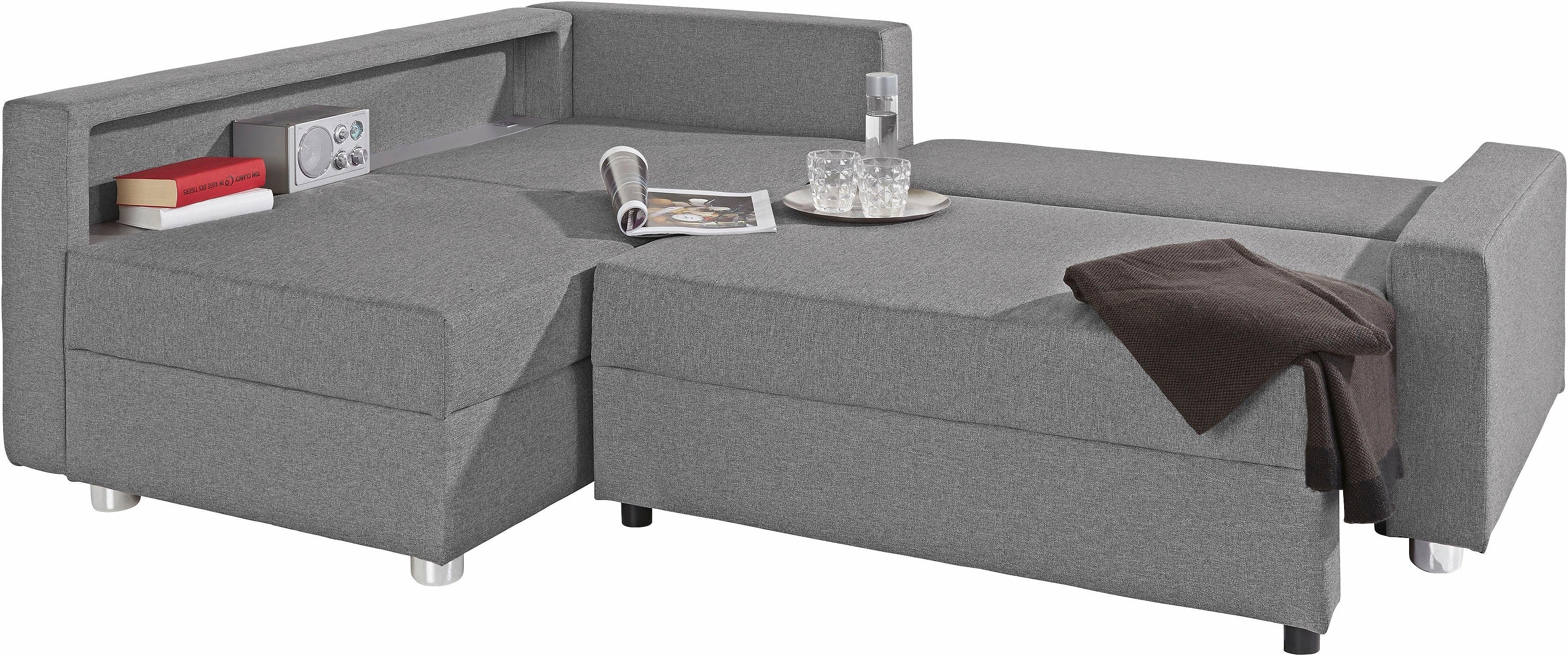 COLLECTION AB Hoekbank Relax L-vorm inclusief slaapfunctie, binnenvering, naar keuze met rgb-ledverlichting