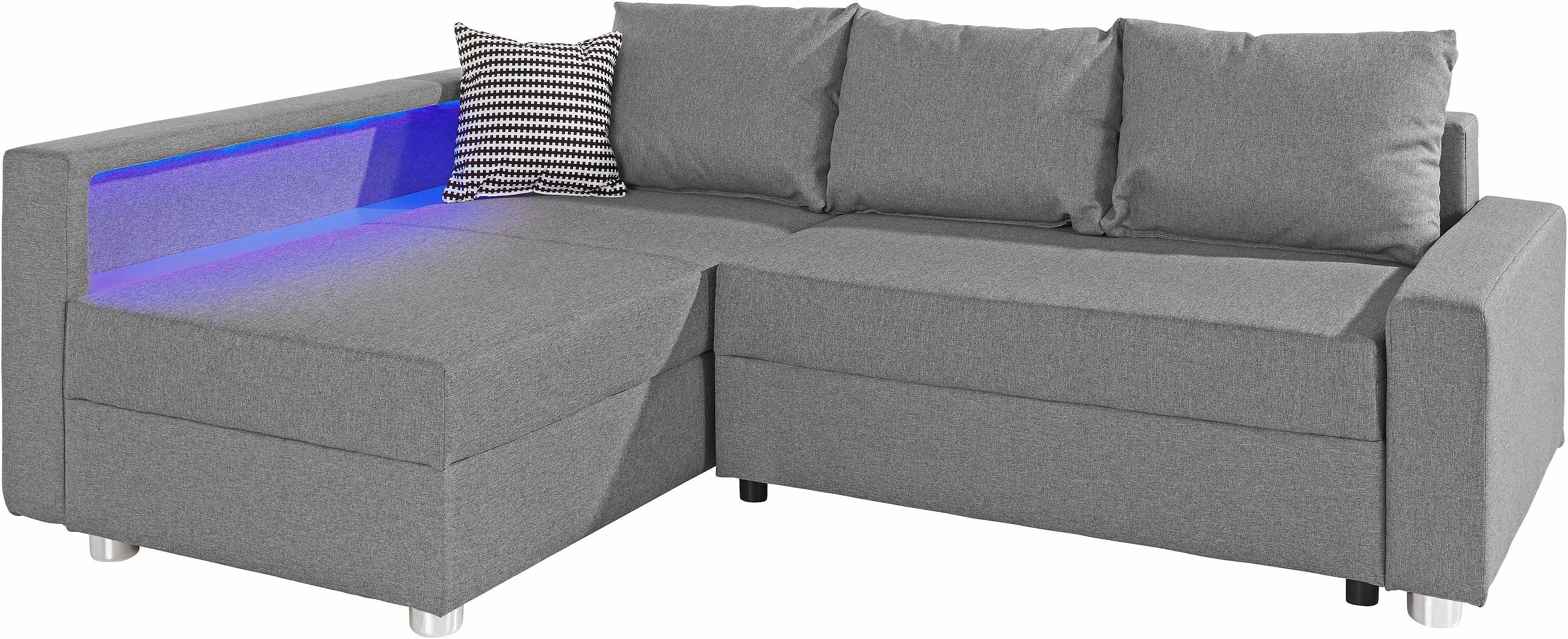 COLLECTION AB Hoekbank Relax L-vorm inclusief slaapfunctie, binnenvering, naar keuze met rgb-ledverlichting