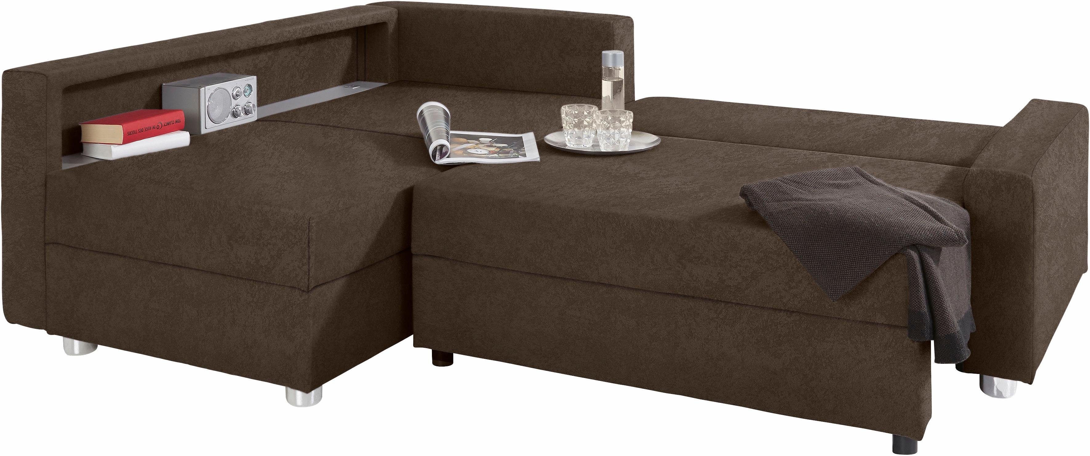 COLLECTION AB Hoekbank Relax L-vorm inclusief slaapfunctie, binnenvering, naar keuze met rgb-ledverlichting