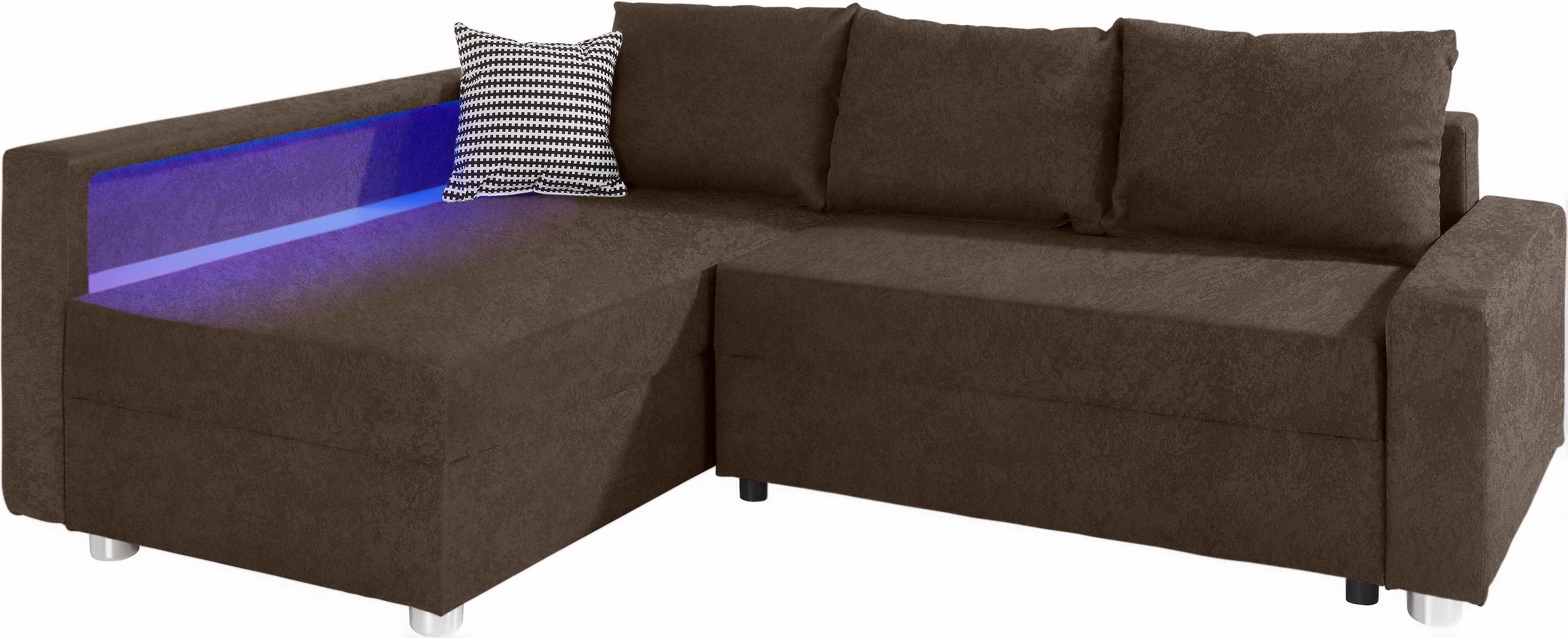 COLLECTION AB Hoekbank Relax L-vorm inclusief slaapfunctie, binnenvering, naar keuze met rgb-ledverlichting