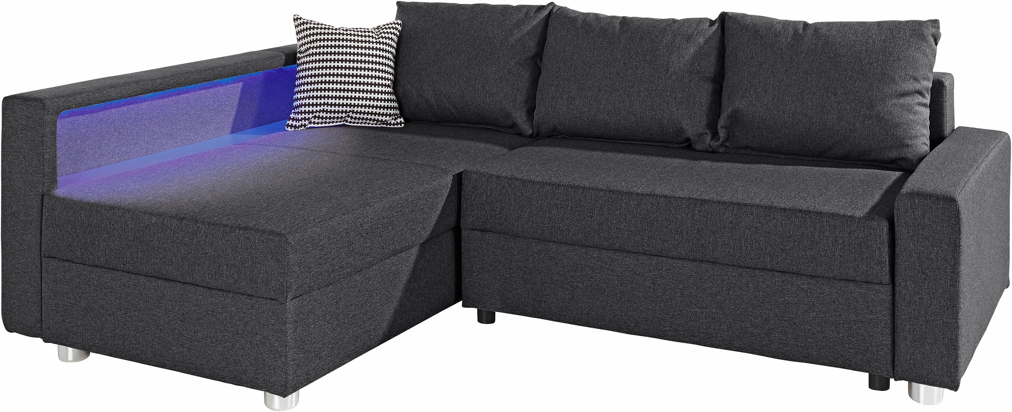 COLLECTION AB Hoekbank Relax L-vorm inclusief slaapfunctie, binnenvering, naar keuze met rgb-ledverlichting