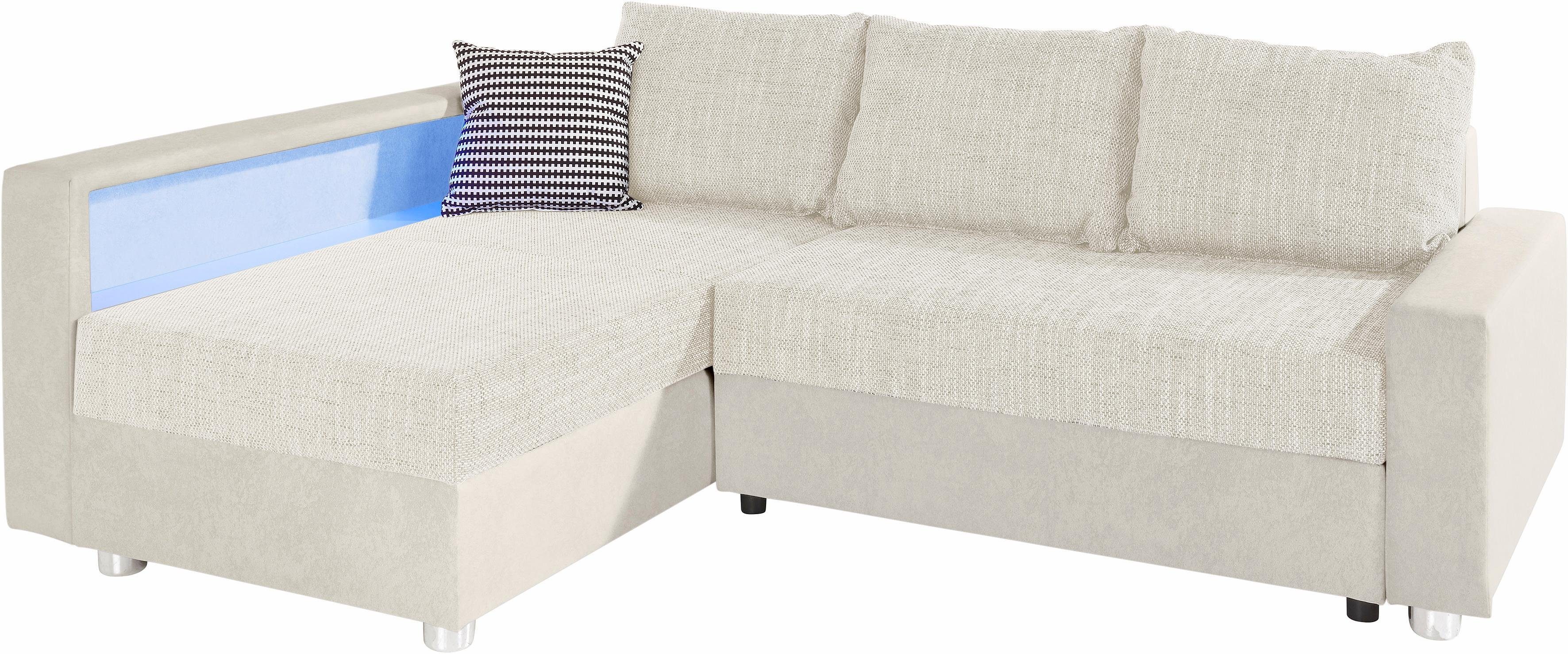 COLLECTION AB Hoekbank Relax L-vorm inclusief slaapfunctie, binnenvering, naar keuze met rgb-ledverlichting