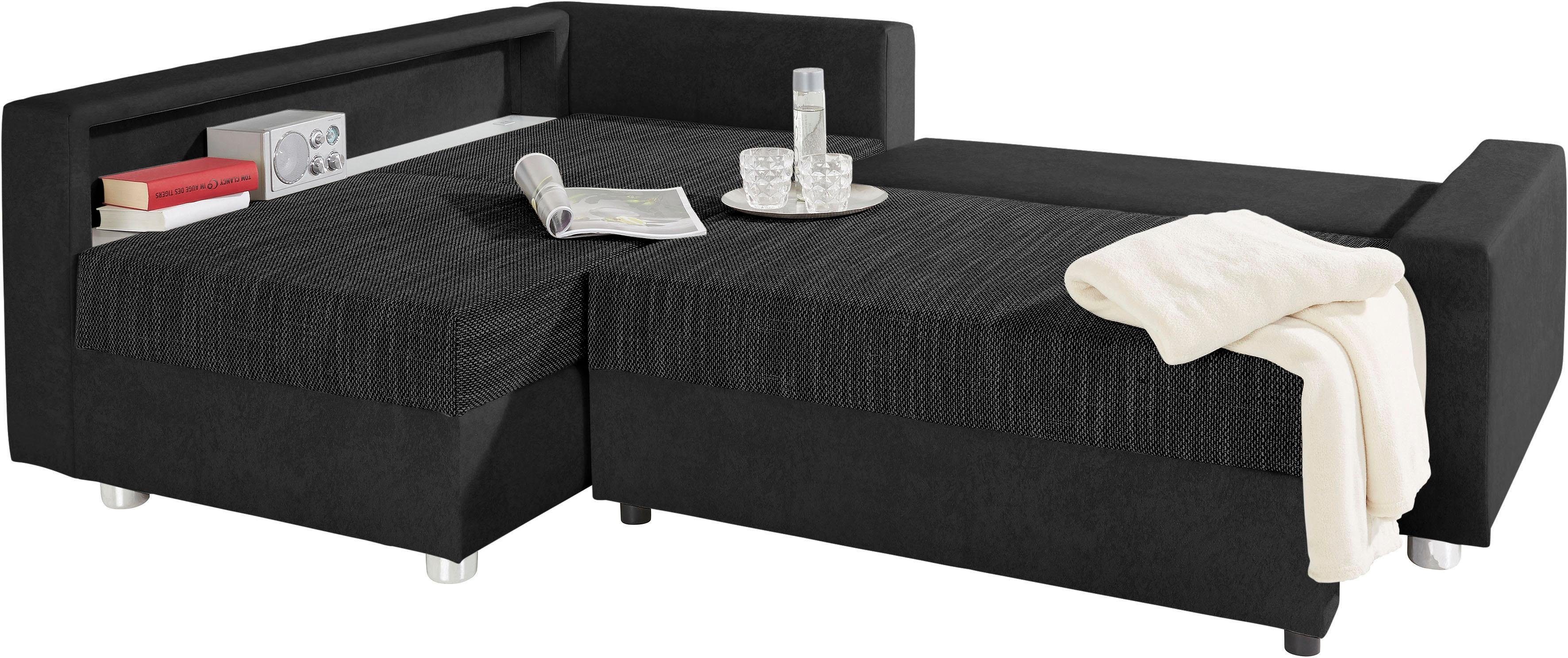COLLECTION AB Hoekbank Relax L-vorm inclusief slaapfunctie, binnenvering, naar keuze met rgb-ledverlichting