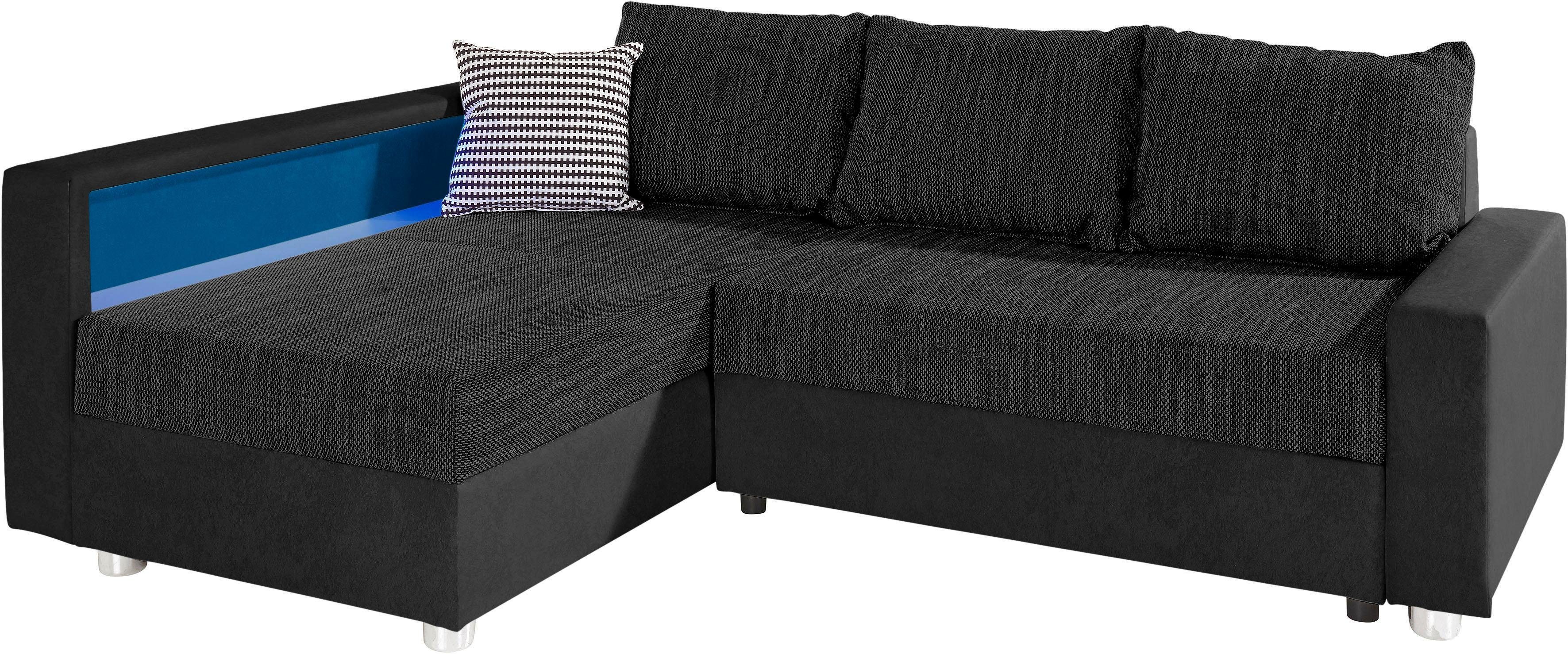 COLLECTION AB Hoekbank Relax L-vorm inclusief slaapfunctie, binnenvering, naar keuze met rgb-ledverlichting