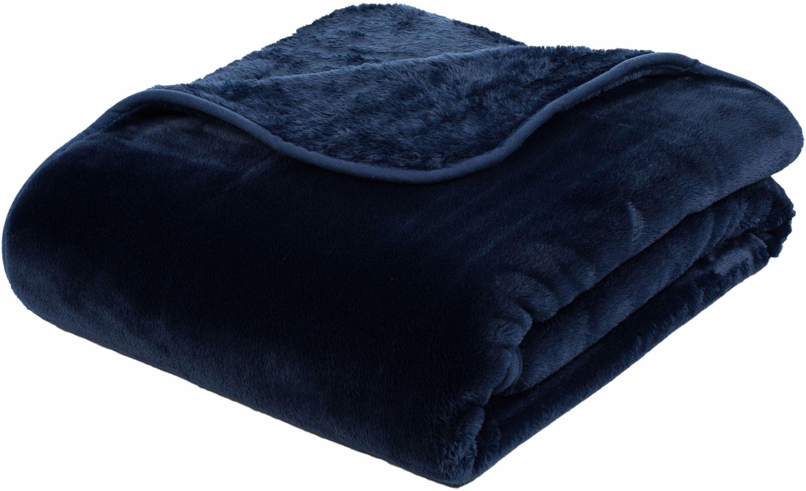 Gözze Deken Premium Cashmere Feeling met premium kasjmier-touch, knuffeldeken plaids maat 220x240 cm blauw