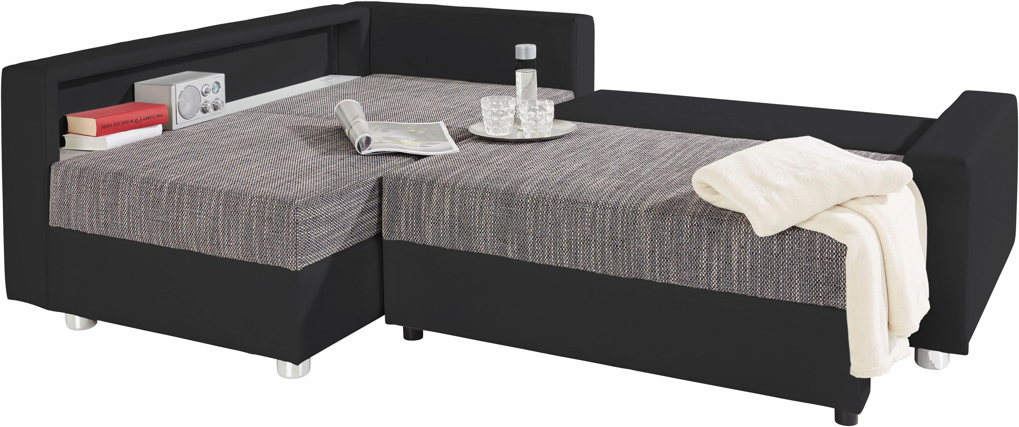 COLLECTION AB Hoekbank Relax L-vorm inclusief slaapfunctie, binnenvering, naar keuze met rgb-ledverlichting