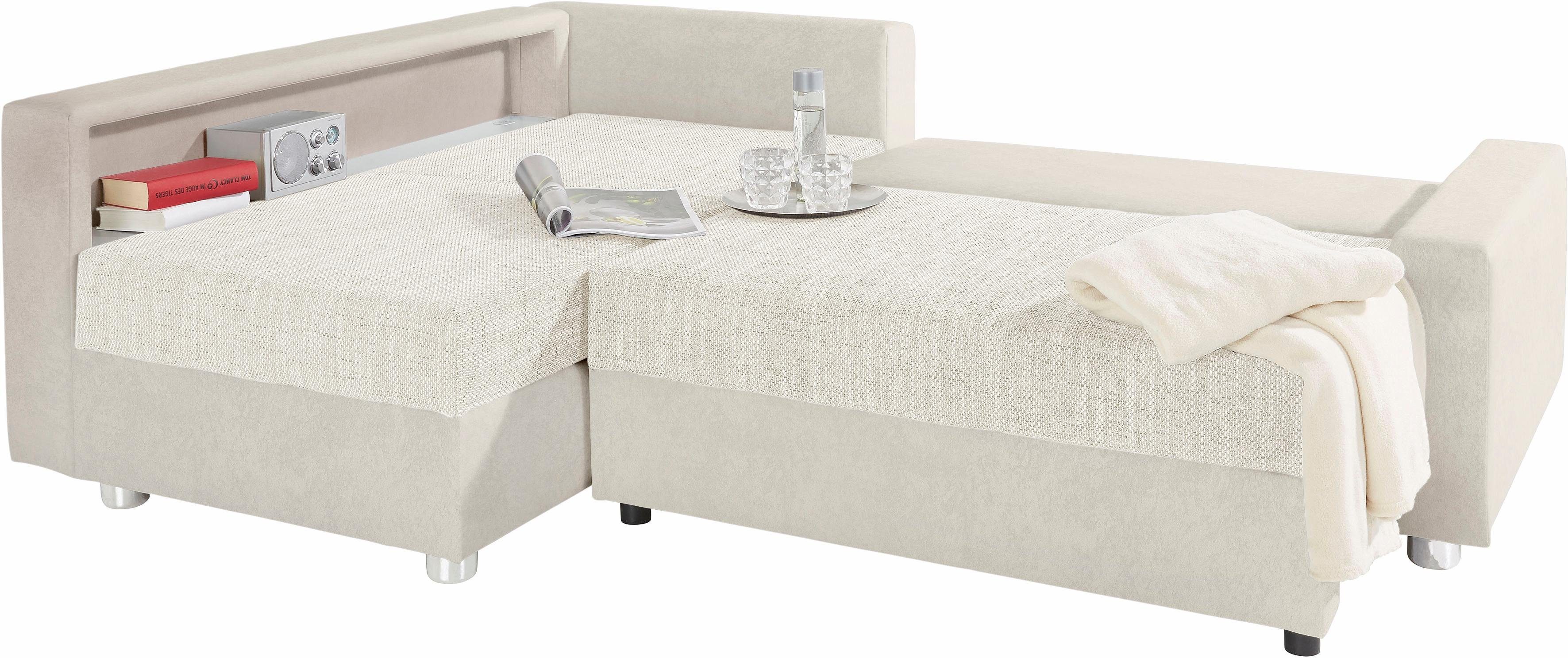COLLECTION AB Hoekbank Relax L-vorm inclusief slaapfunctie, binnenvering, naar keuze met rgb-ledverlichting
