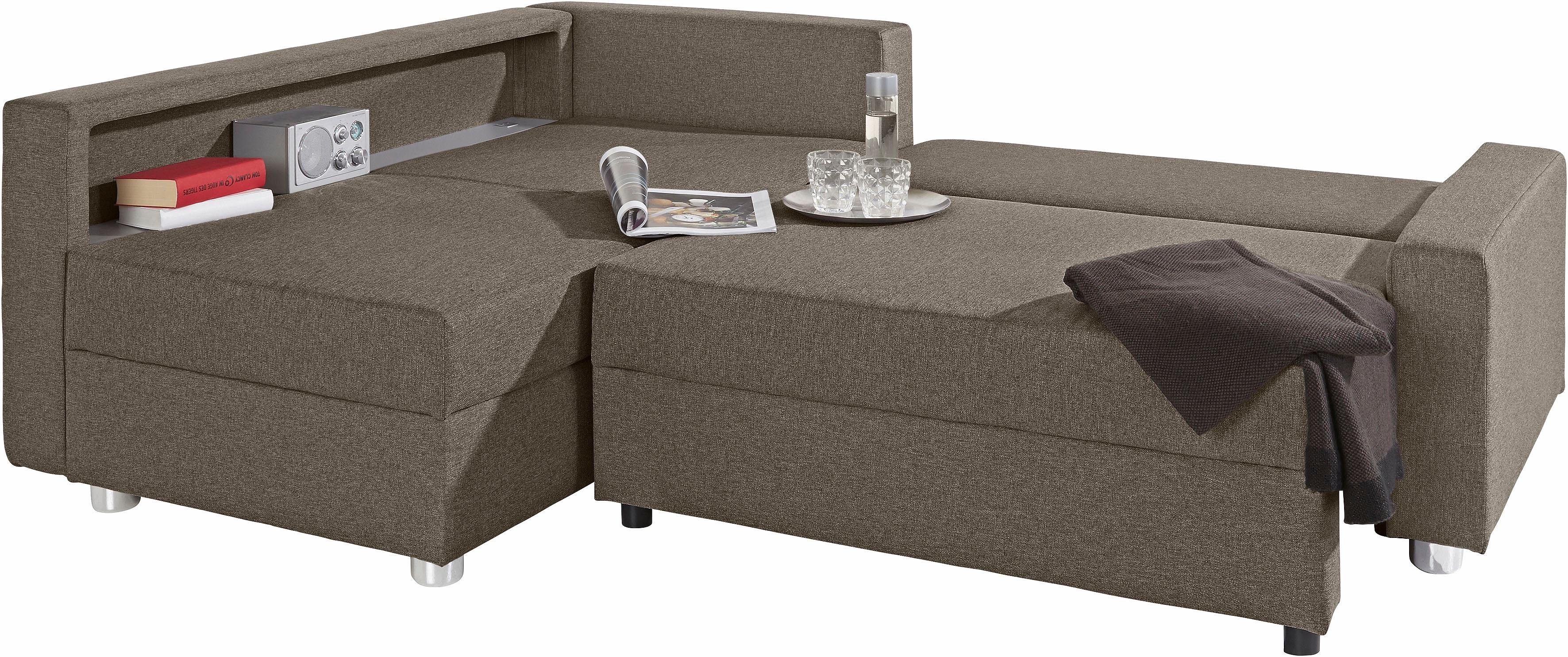 COLLECTION AB Hoekbank Relax L-vorm inclusief slaapfunctie, binnenvering, naar keuze met rgb-ledverlichting