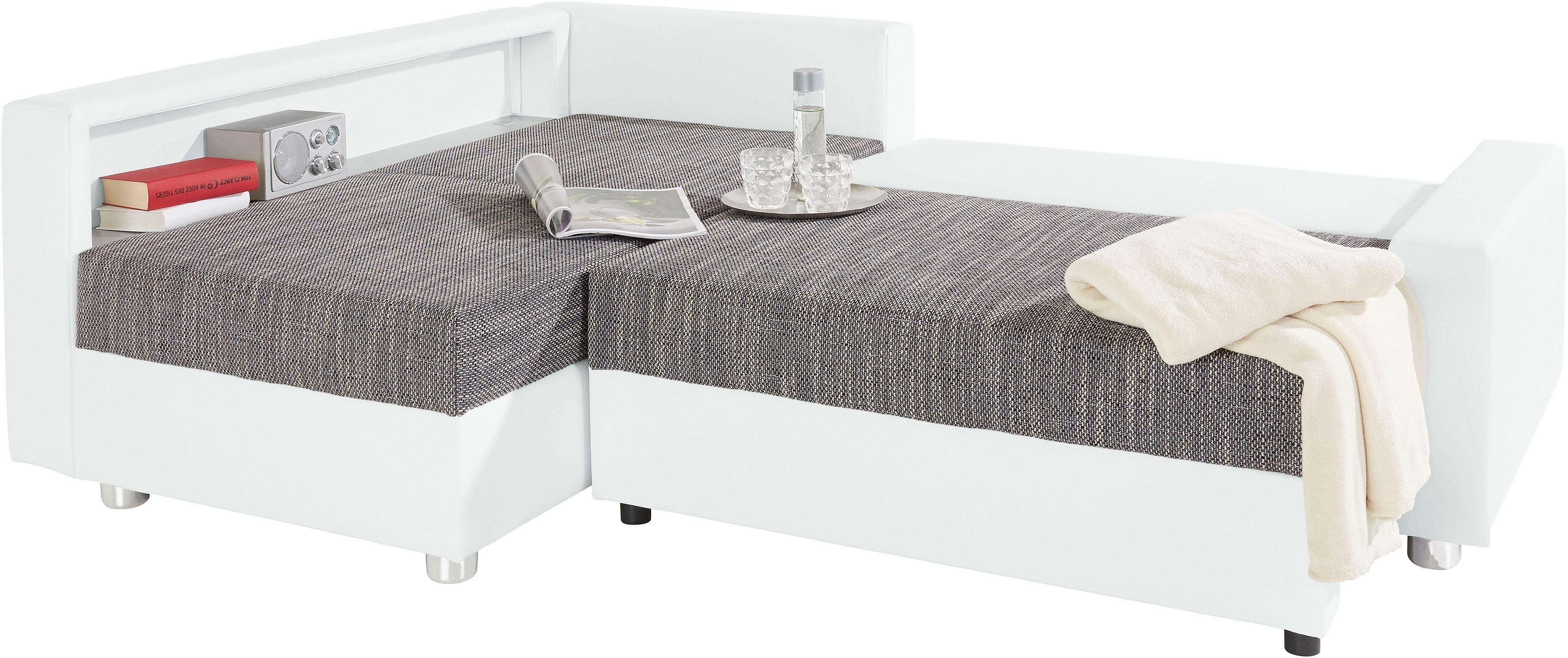 COLLECTION AB Hoekbank Relax L-vorm inclusief slaapfunctie, binnenvering, naar keuze met rgb-ledverlichting