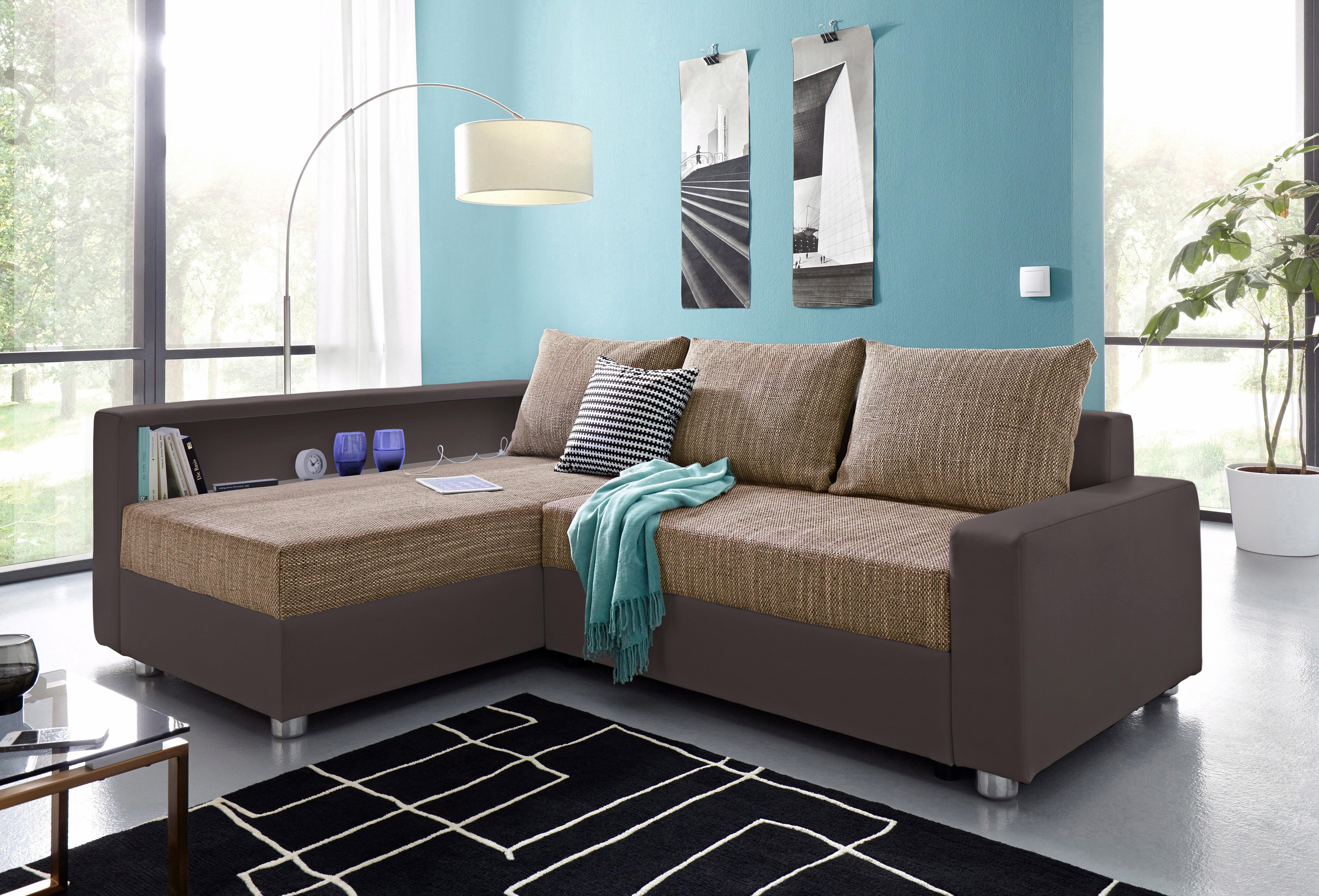 COLLECTION AB Hoekbank Relax L-vorm inclusief slaapfunctie, binnenvering, naar keuze met rgb-ledverlichting