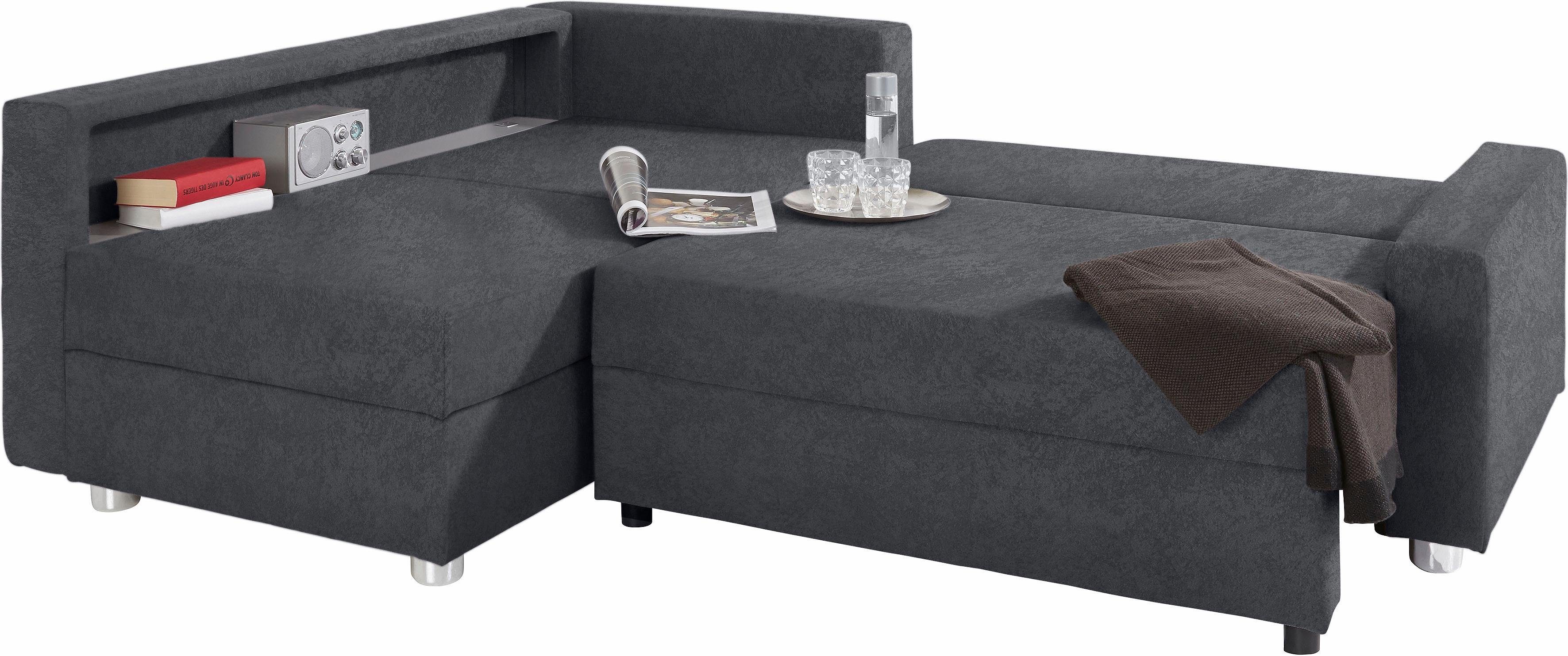 COLLECTION AB Hoekbank Relax L-vorm inclusief slaapfunctie, binnenvering, naar keuze met rgb-ledverlichting