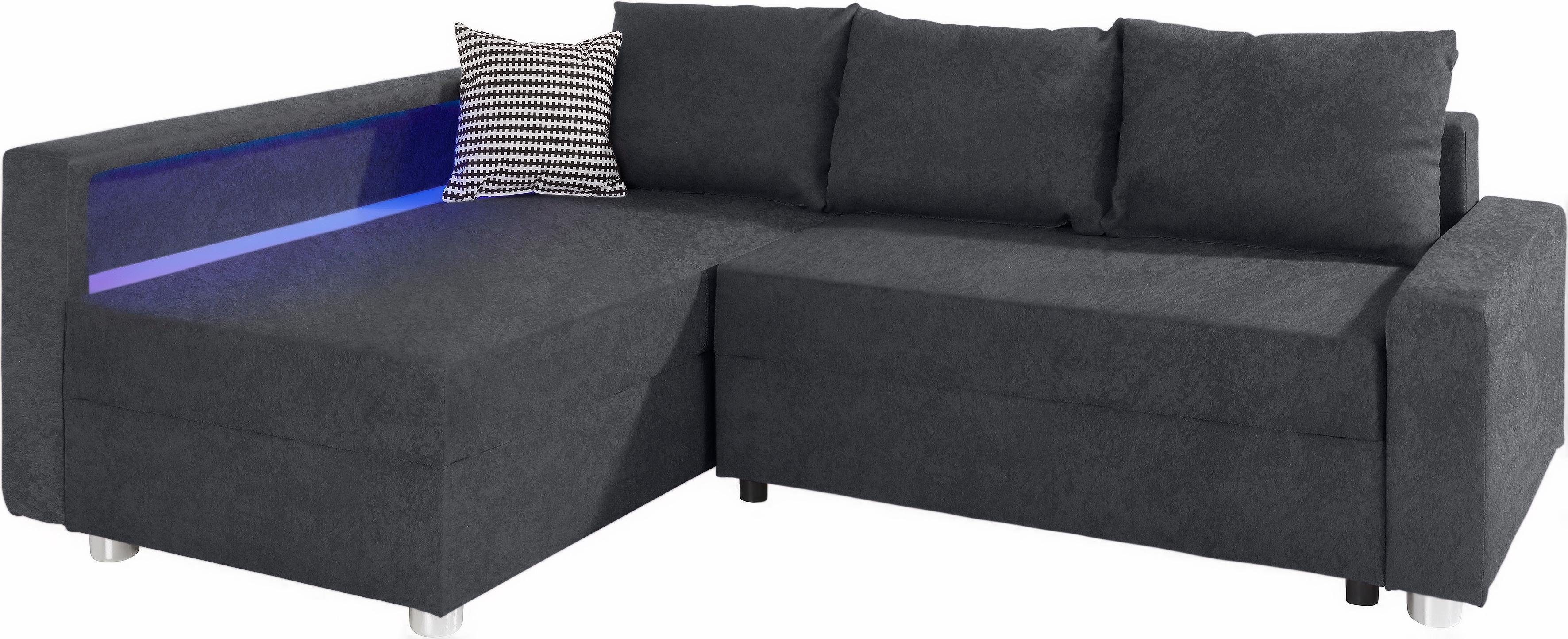 COLLECTION AB Hoekbank Relax L-vorm inclusief slaapfunctie, binnenvering, naar keuze met rgb-ledverlichting