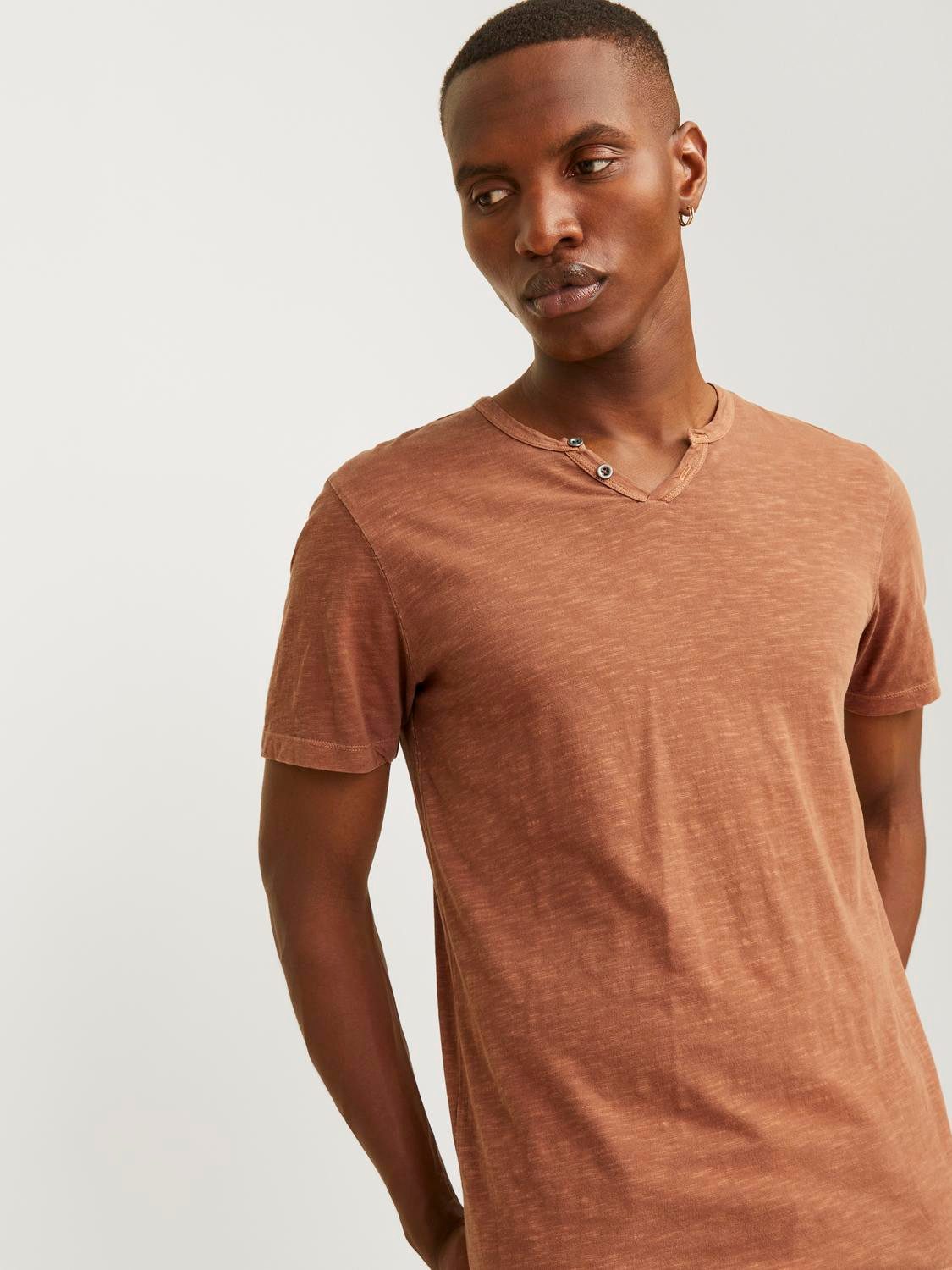 Jack & Jones T-shirt JJESPLIT NECK TEE SS NOOS
