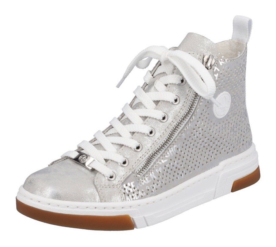 Rieker Sneakers high top sneaker, vrijetijdsschoen, veterschoen met plateauzool