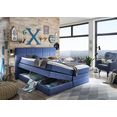 atlantic home collection boxspring met bedkist en topmatras blauw