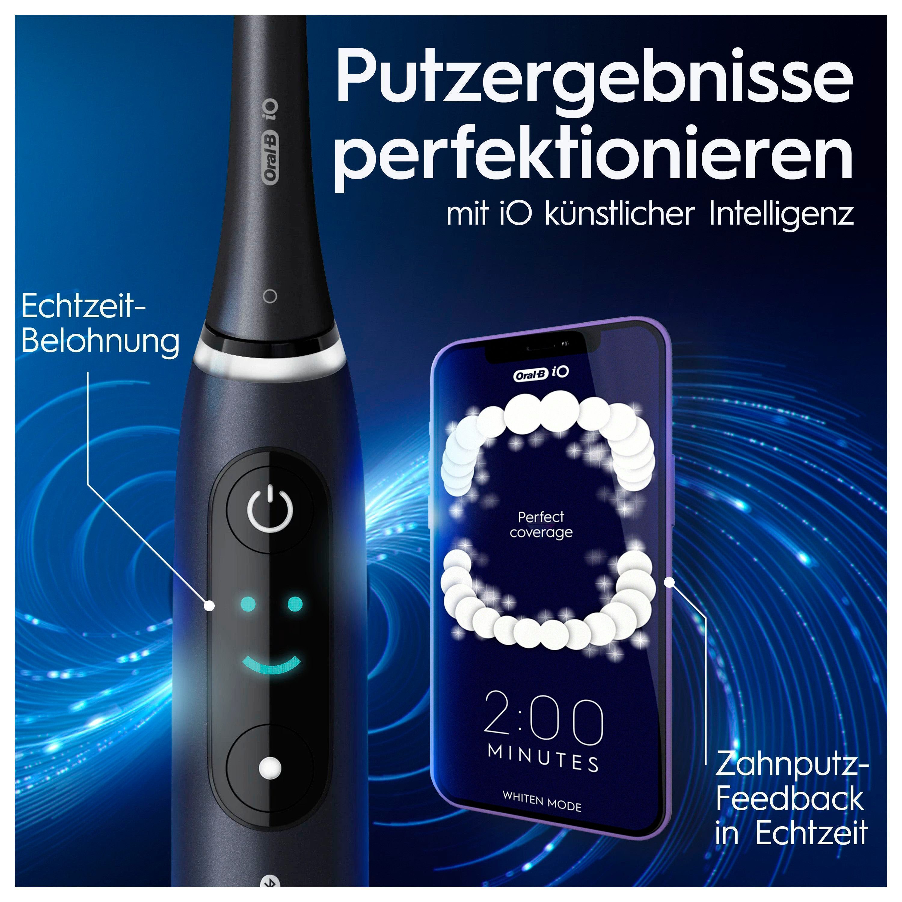 Oral B Elektrische tandenborstel IO 8 met magnet technologie, 6 reinigingsstanden, kleurendisplay & reisetui