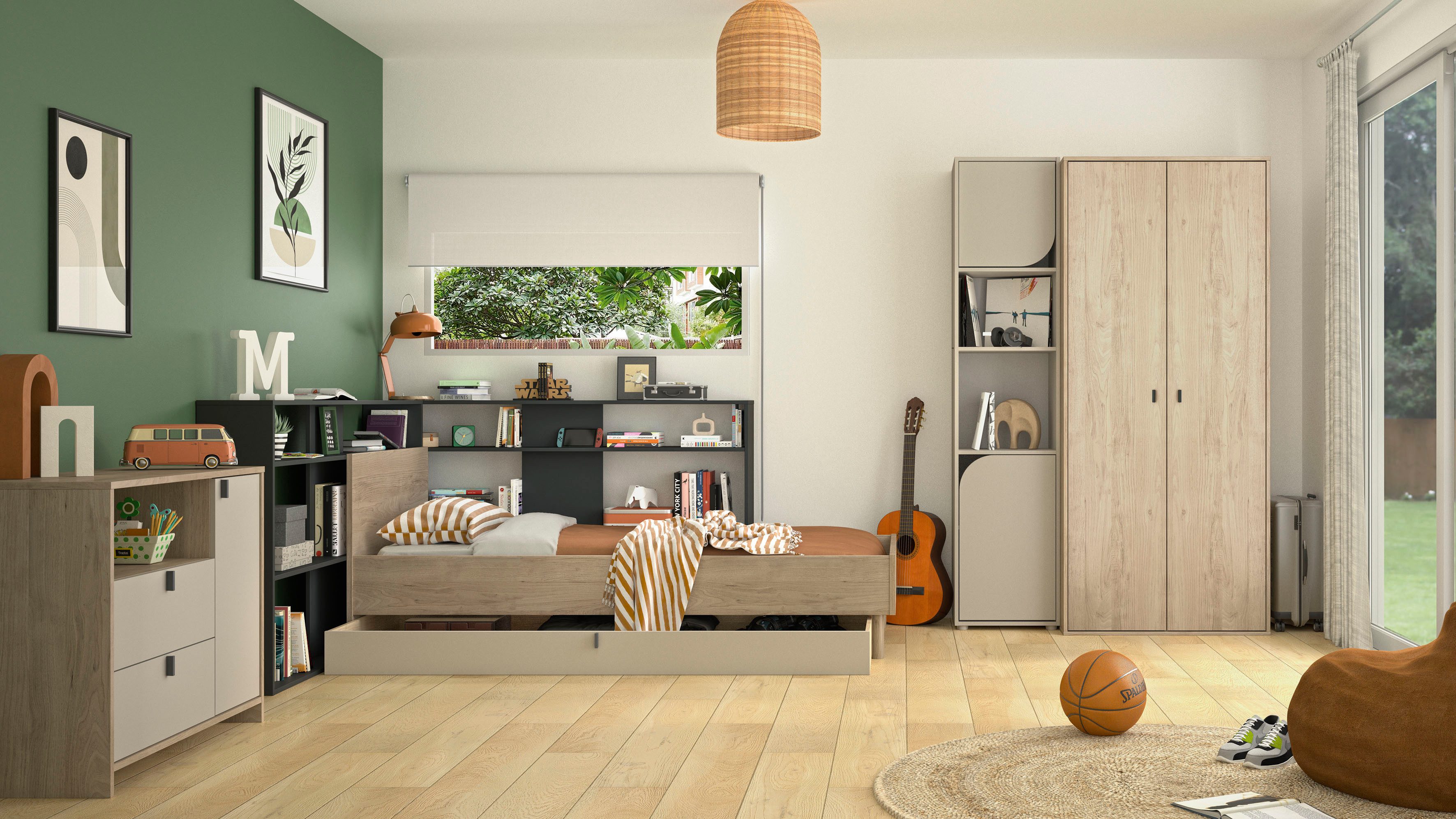 Gami Kinderledikant RITMO Een modern bed dat zich aan elk interieur aanpast