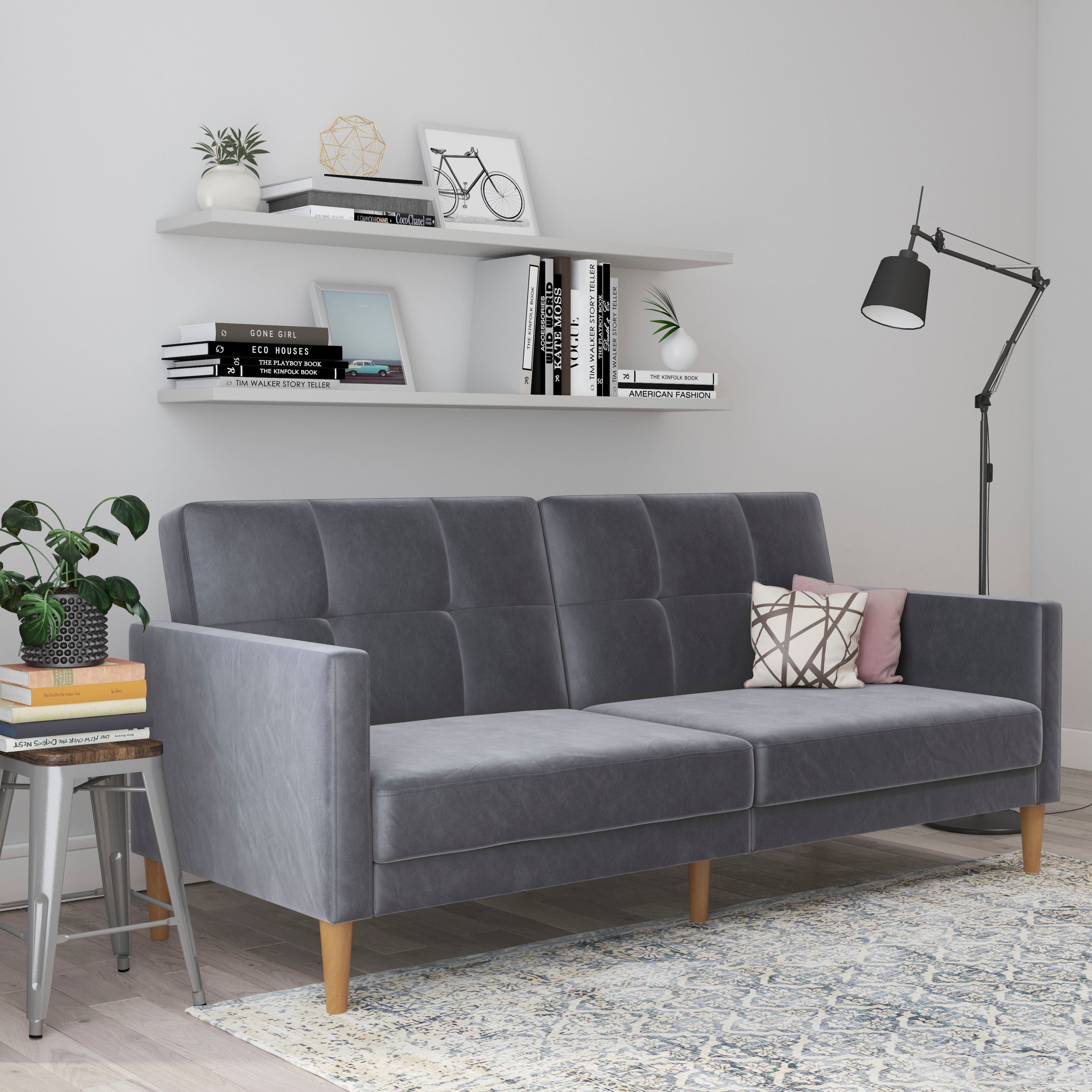 Dorel Home 3-zitsbank Lilly Bedfunctie, rugleuning 3-voudig verstelbaar, zithoogte 43 cm