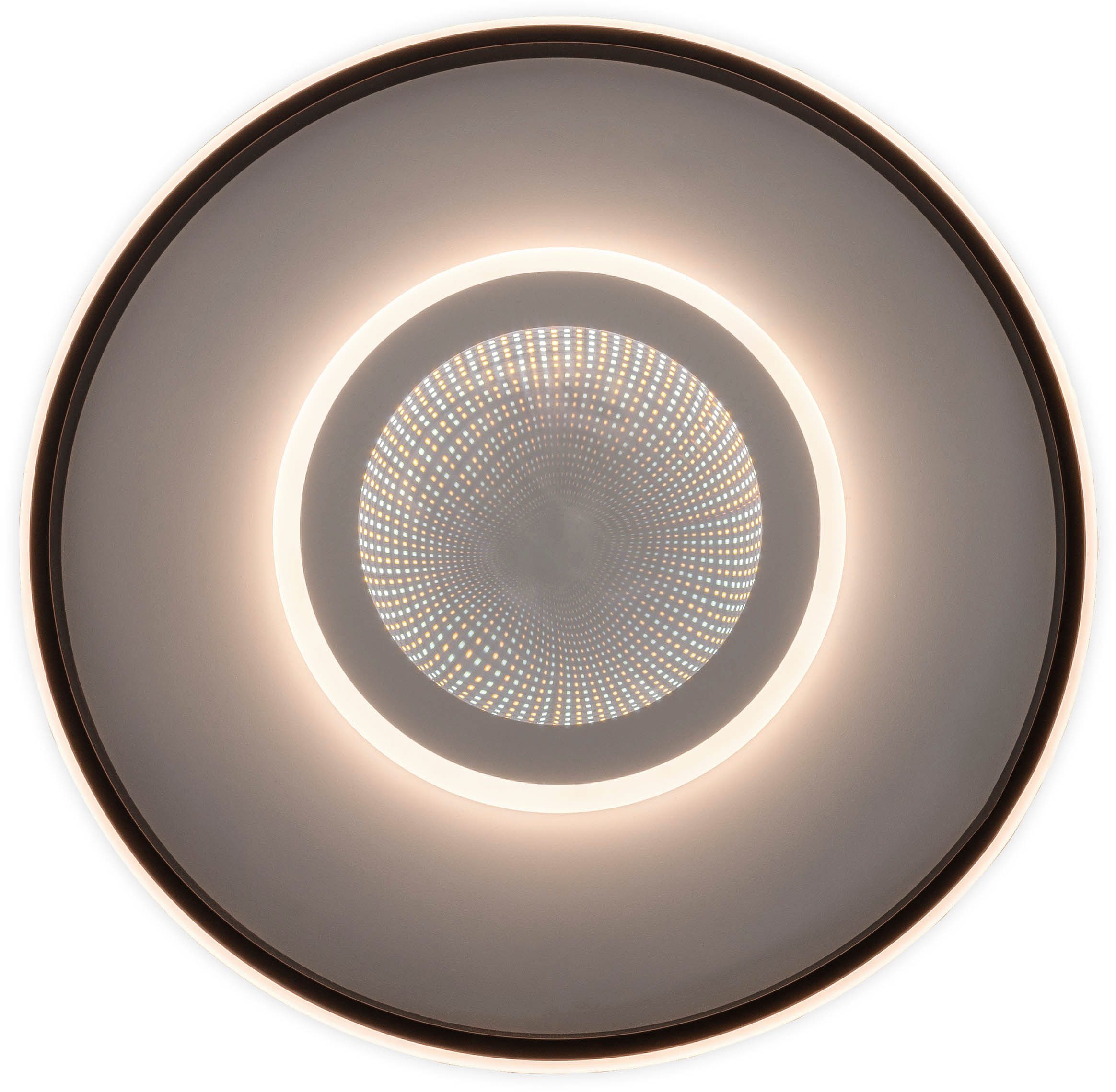 my home Led-plafondlamp Mona plafondlamp met Infinity 3D effect D: 50 cm, dimbaar, incl. geheugen, CCT, afstandsbediening, 40W, Tunnel Mirror (1 stuk)