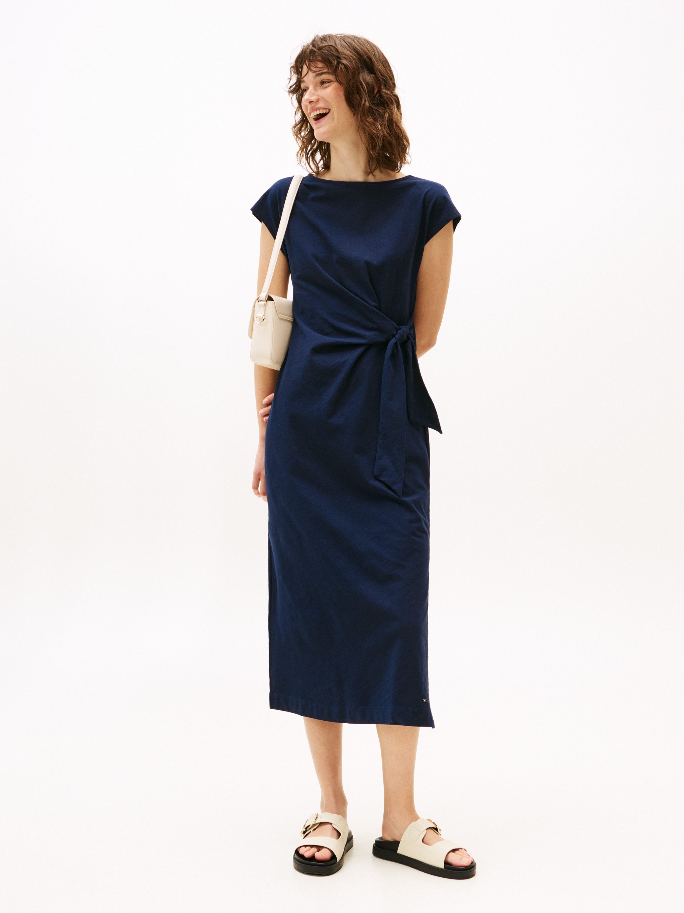Tommy Hilfiger Midi-jurk KNOT BOAT-NK MIDI DRESS SS