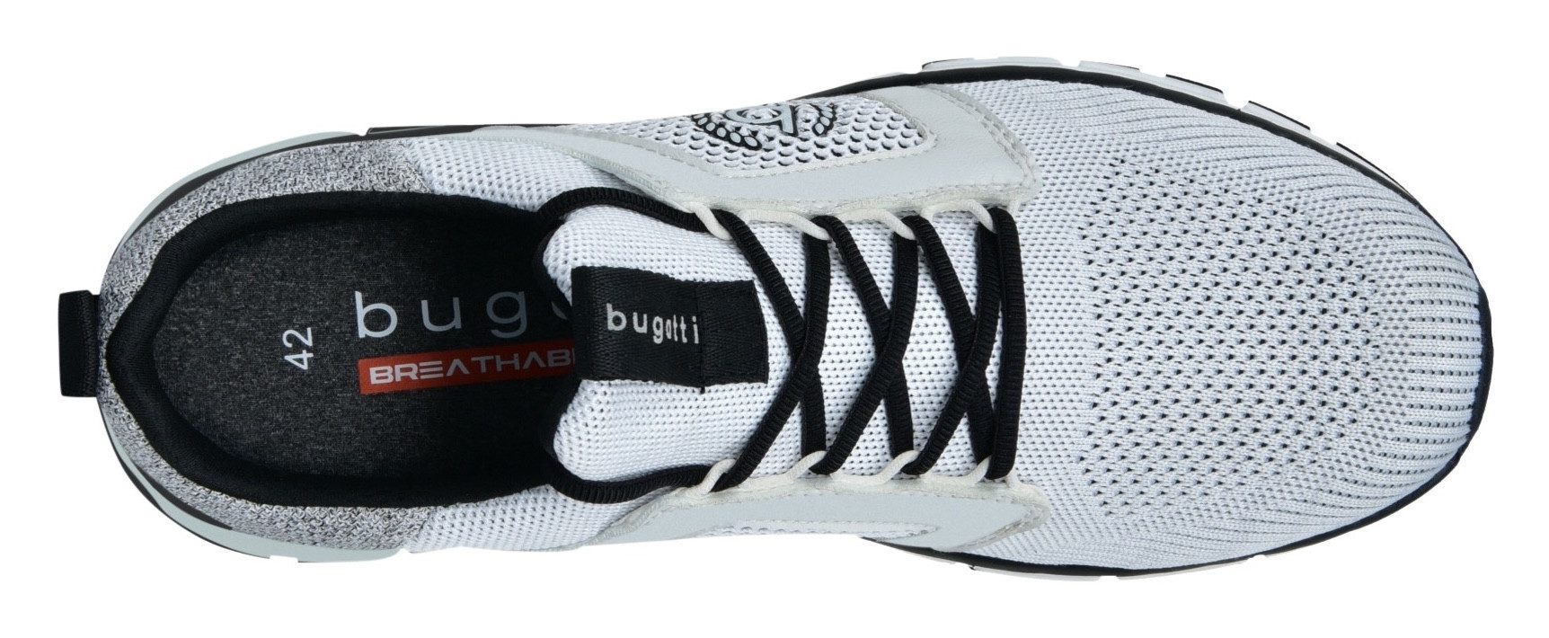 Bugatti Sneakers , veterschoenen, lage schoen, vrijetijdsschoen, contrasterende afwerking op de hiel