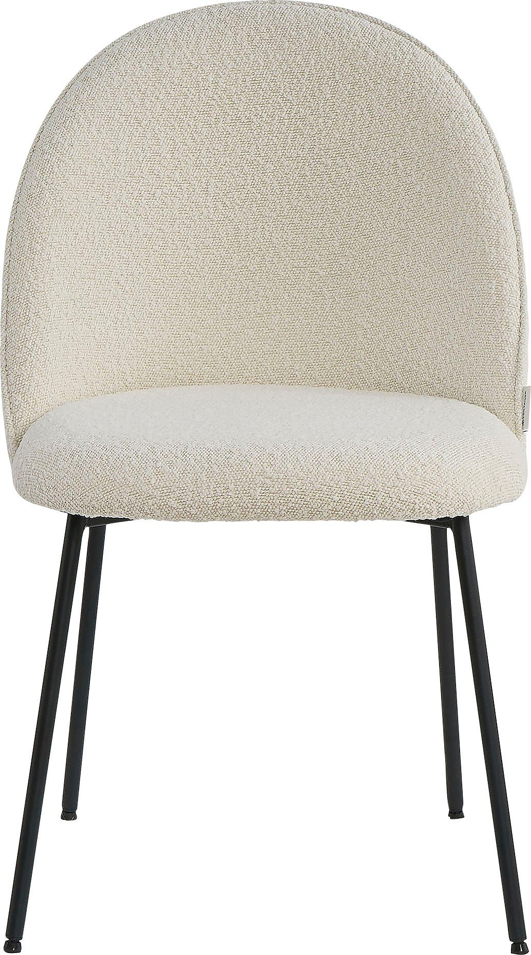 TOM TAILOR HOME Stoel met afgeronde rugleuning (set, 2 stuks) 4 poot stoelen maat Bouclé wit