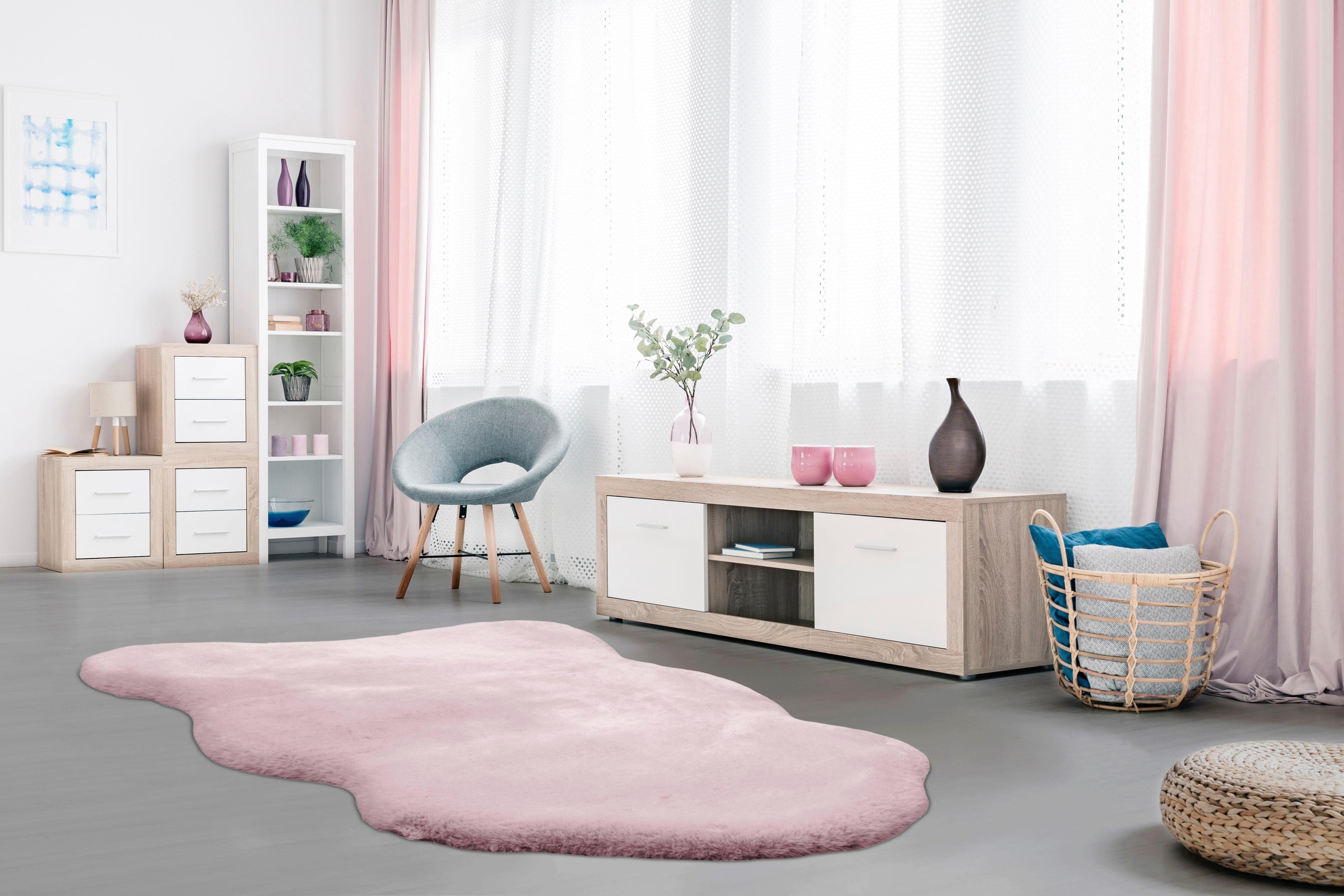 my home Vachtvloerkleed Mailo 1 Konijnenbont-look, imitatiebont, woonkamer, slaapkamer, eetkamer