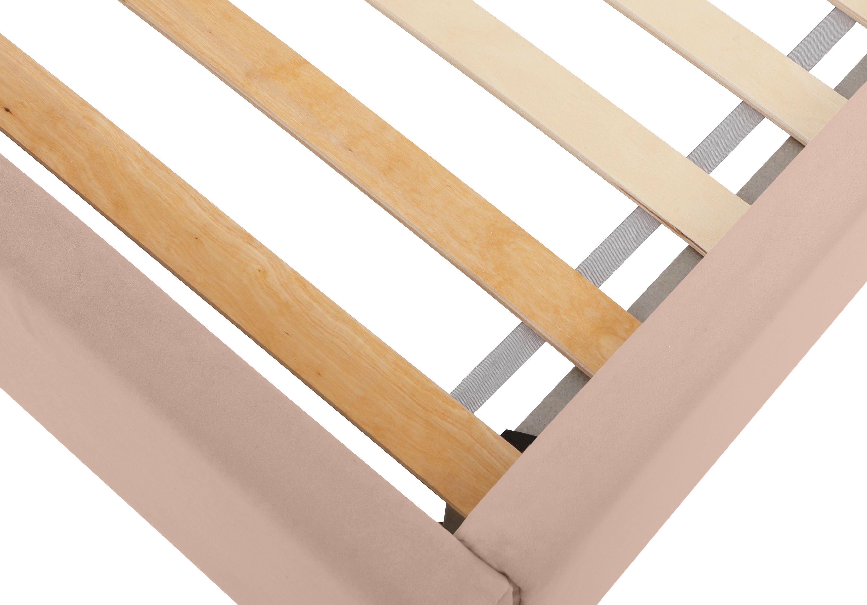 Lüttenhütt Gestoffeerd bed Femmy prettig bekleed hoofdbord met decoratief regenboogmotief