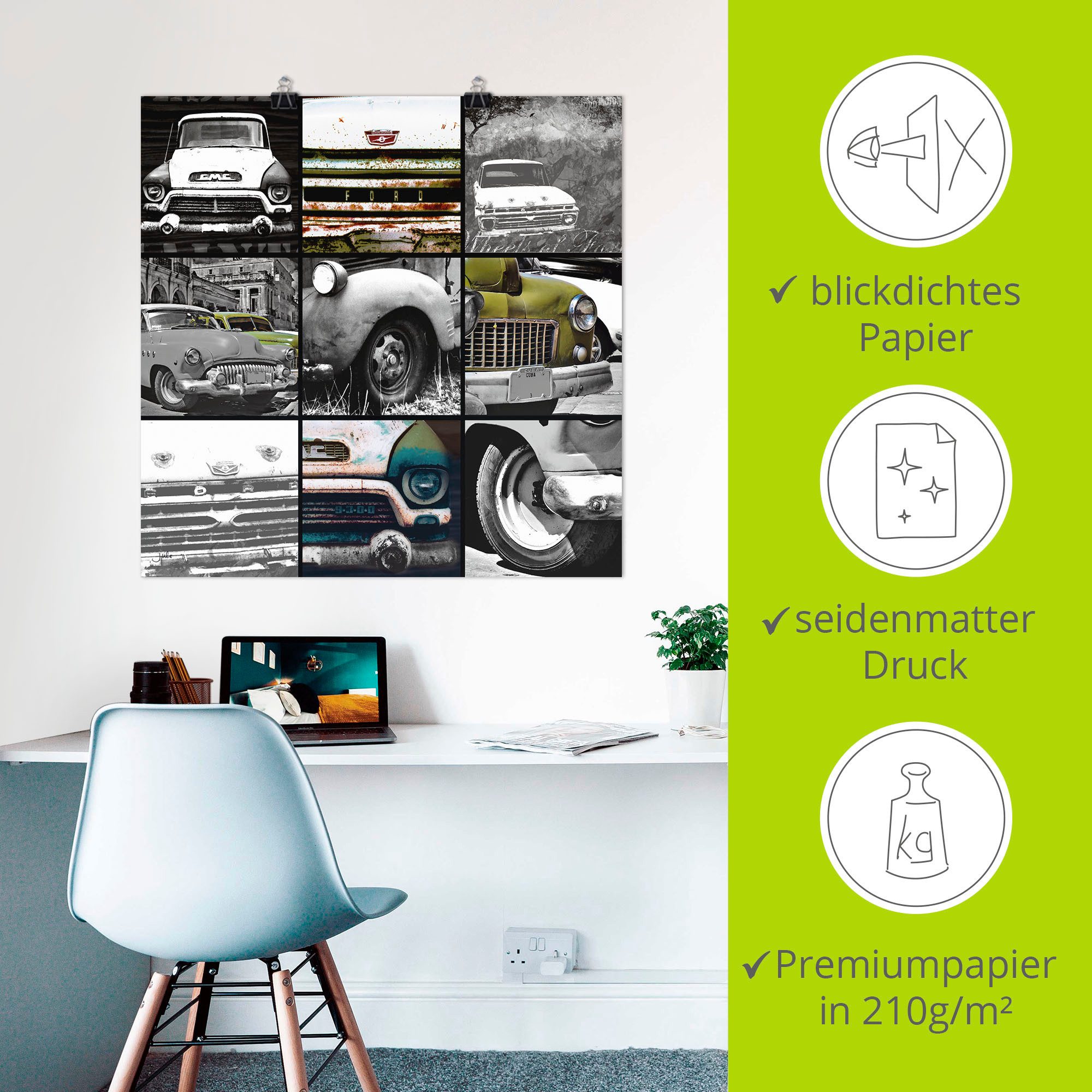Artland Artprint Auto’s I als artprint van aluminium, artprint voor buiten, poster in diverse formaten