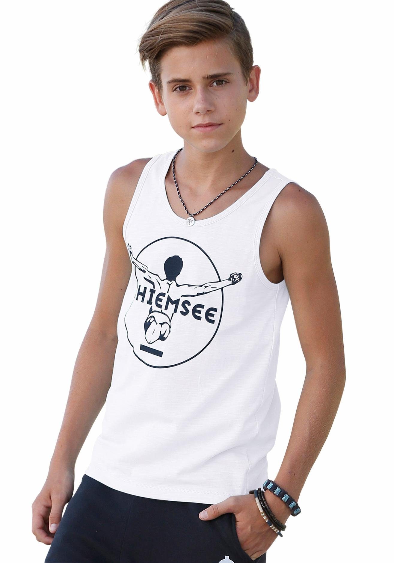 Chiemsee Tanktop Basic met logoprint in contrast