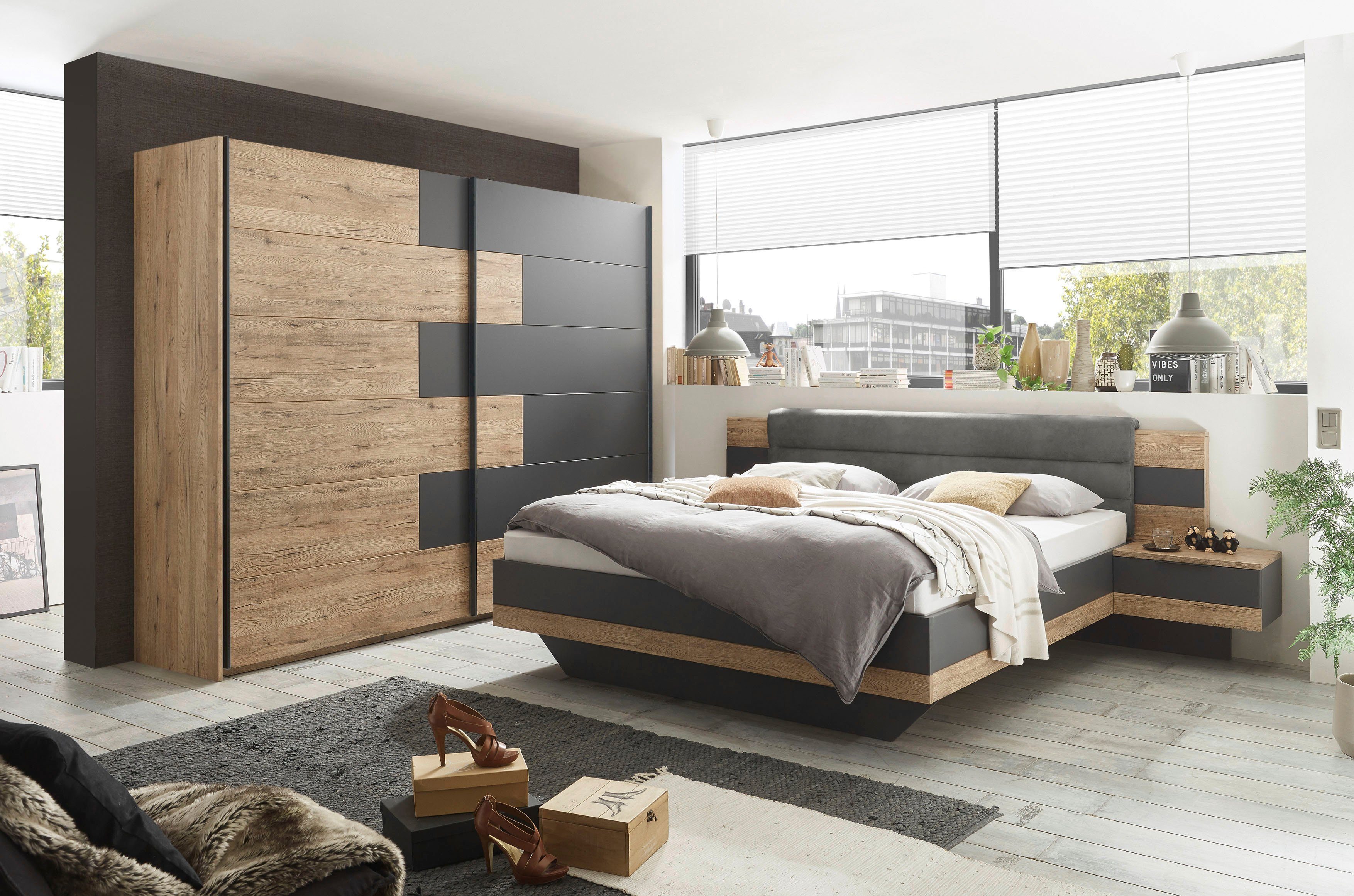 Schlafkontor Bedframe LINEA incl. 2 nachtkastjes