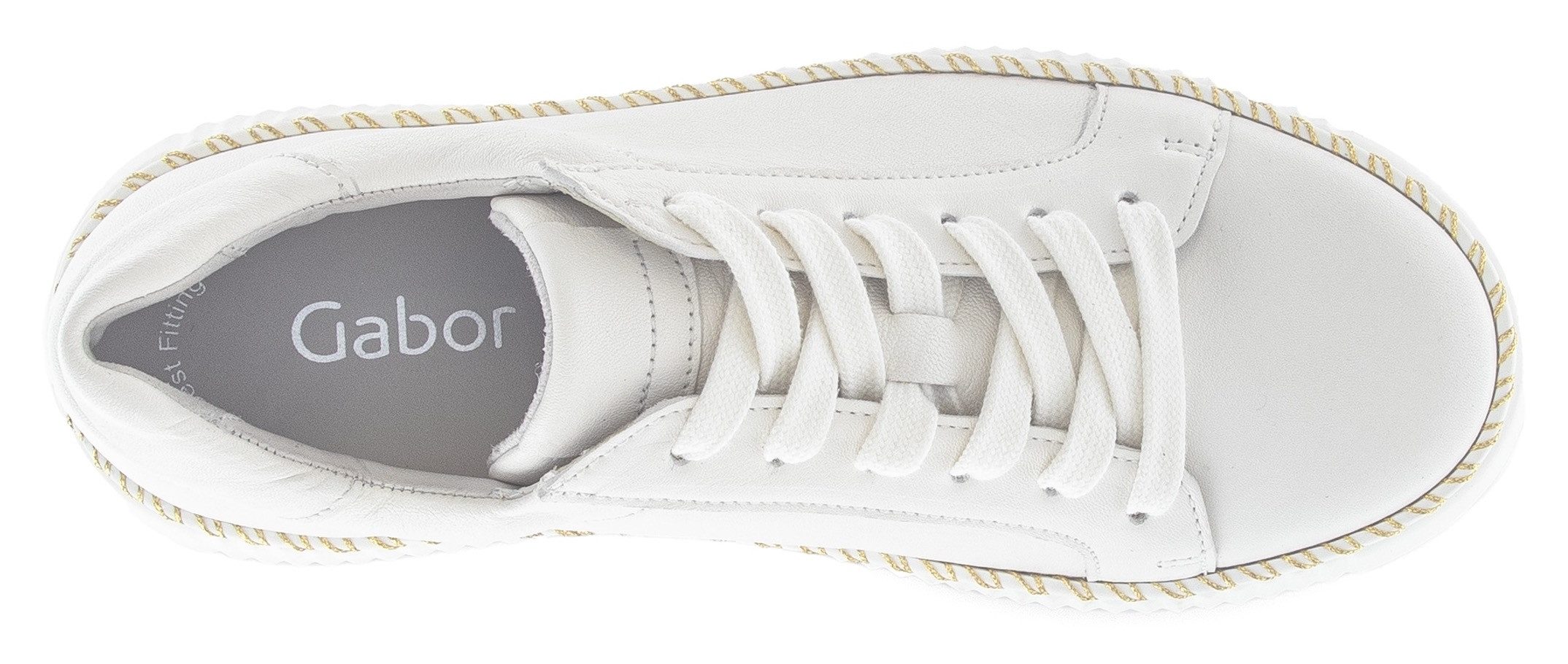 Gabor Plateausneakers , vrijetijdsschoen, lage schoen, veterschoen met contrast-raamnaad