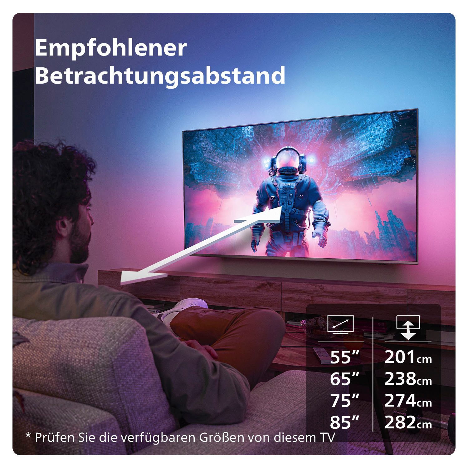 Philips Led-TV, 215 cm / 85", 4K Ultra HD, Smart TV