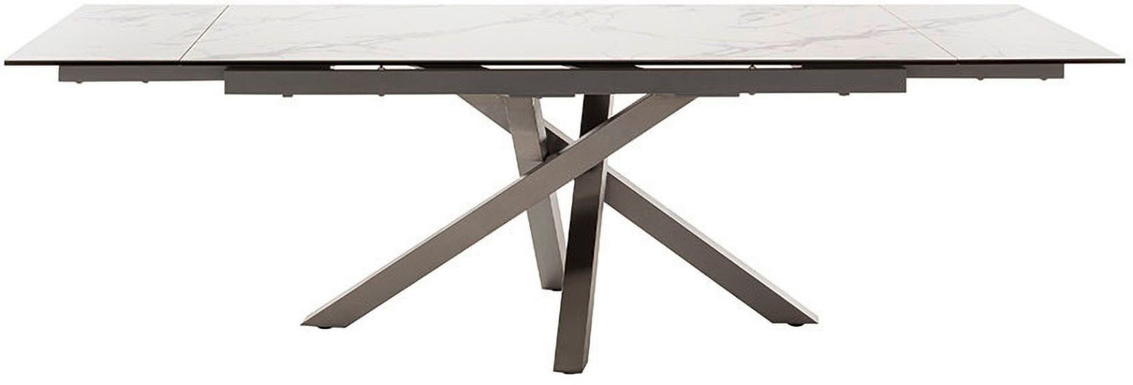 MCA furniture Eettafel ALMIROS uitschuifbare tafel 180-260 cm gemarmerd Keramiek, roestvrij staal, marmer-look, uittrekbaar, belastbaar tot 100 kg, 8-10 personen