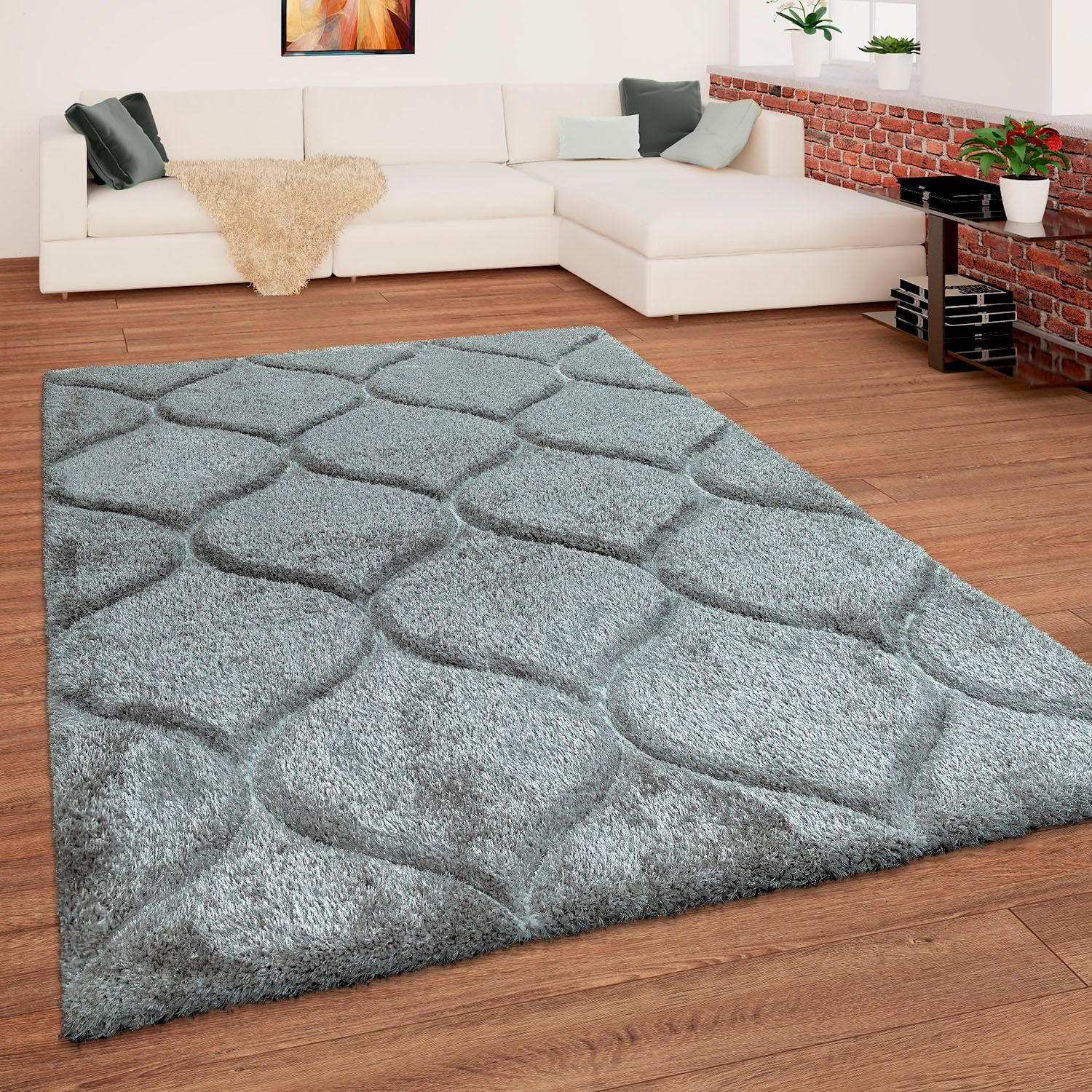 Paco Home Hoogpolig vloerkleed Palma 333 Hoogpolige shaggy, ornamenten, effectgaren voor lichte glans, 3D-design