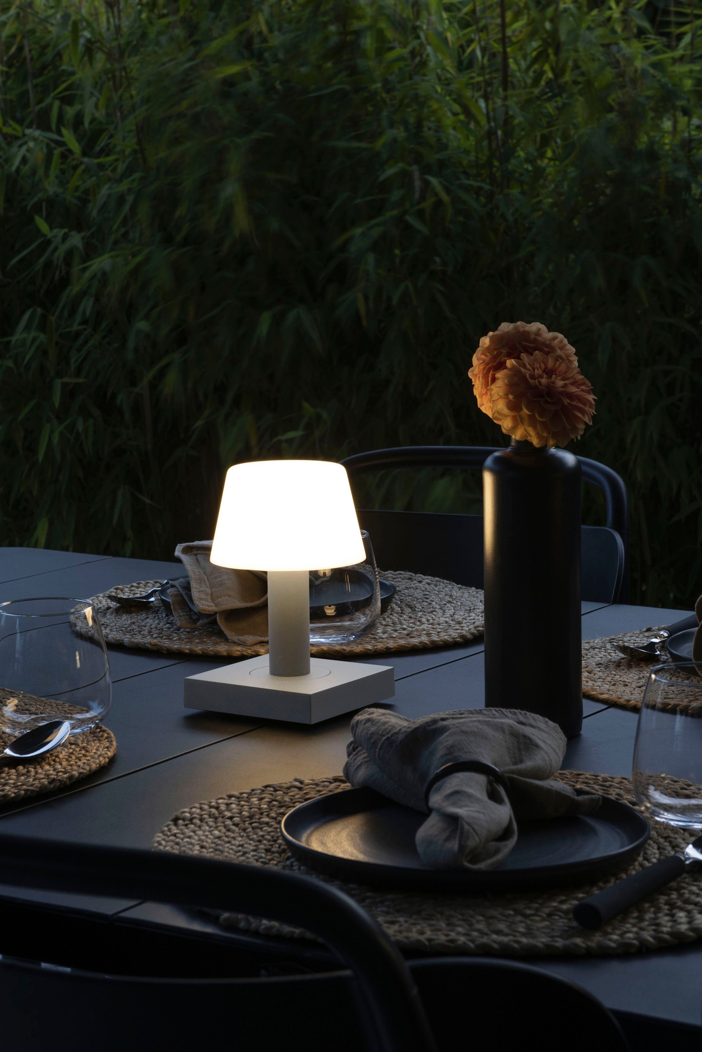KONSTSMIDE Led-tafellamp Monaco Monaco USB-tafellamp, 2700/3000K, dimbaar, glas (2 stuks)
