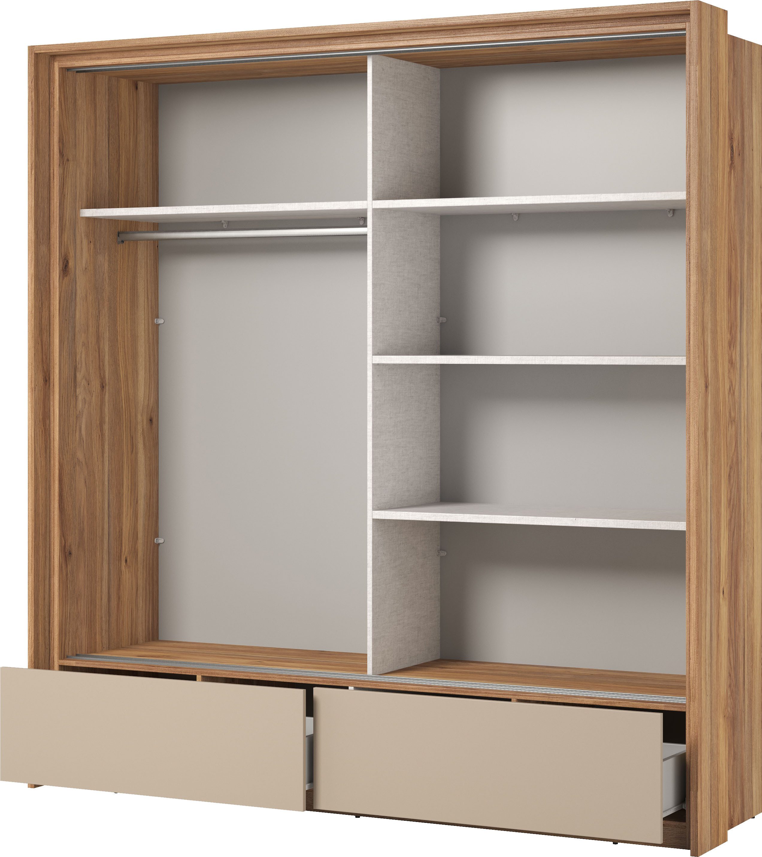 INOSIGN Schuifdeurkast Wharton, Breedte 159 of 209 cm, Kledingkast incl. Binneninrichting