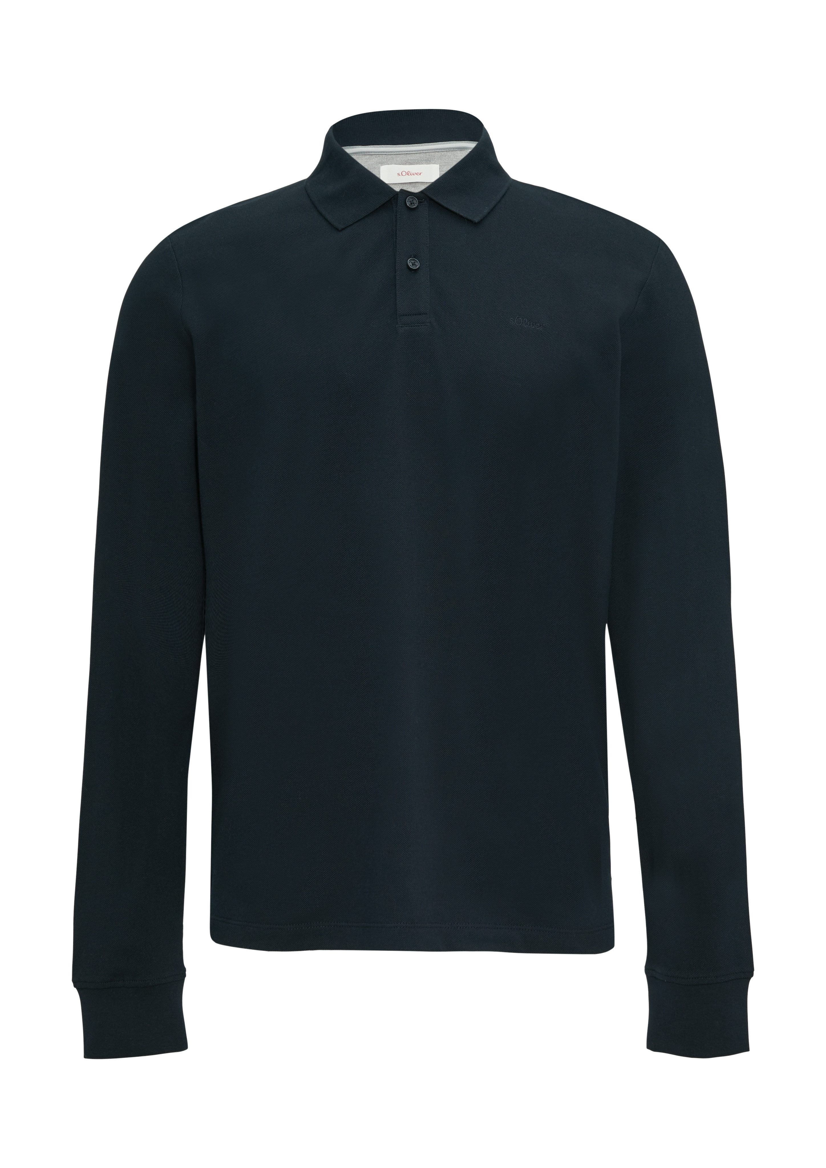 s.Oliver Poloshirt met lange mouwen met geborduurd logo