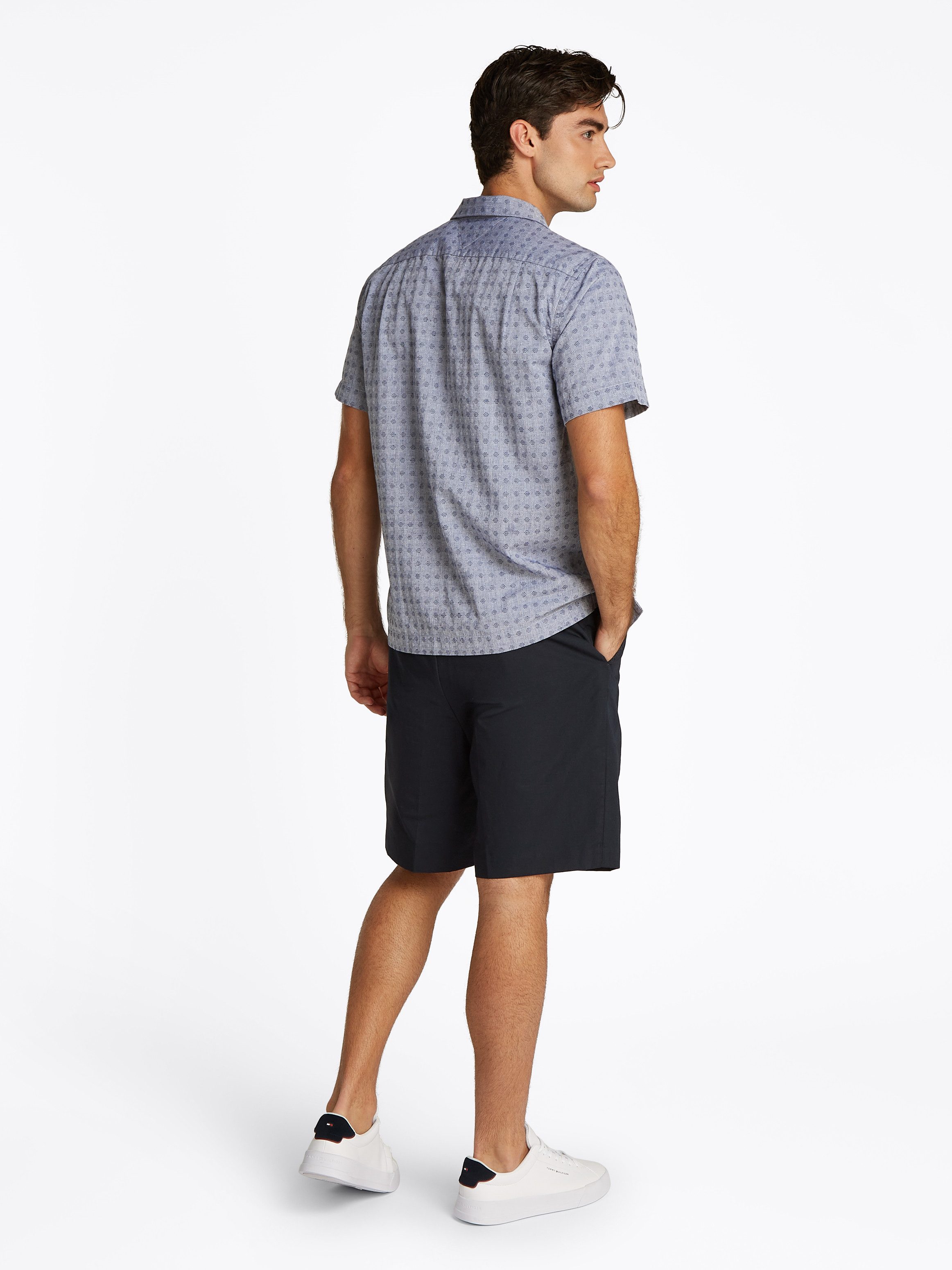 Tommy Hilfiger Overhemd met korte mouwen COTTON LINEN DOBBY SS RF SHIRT