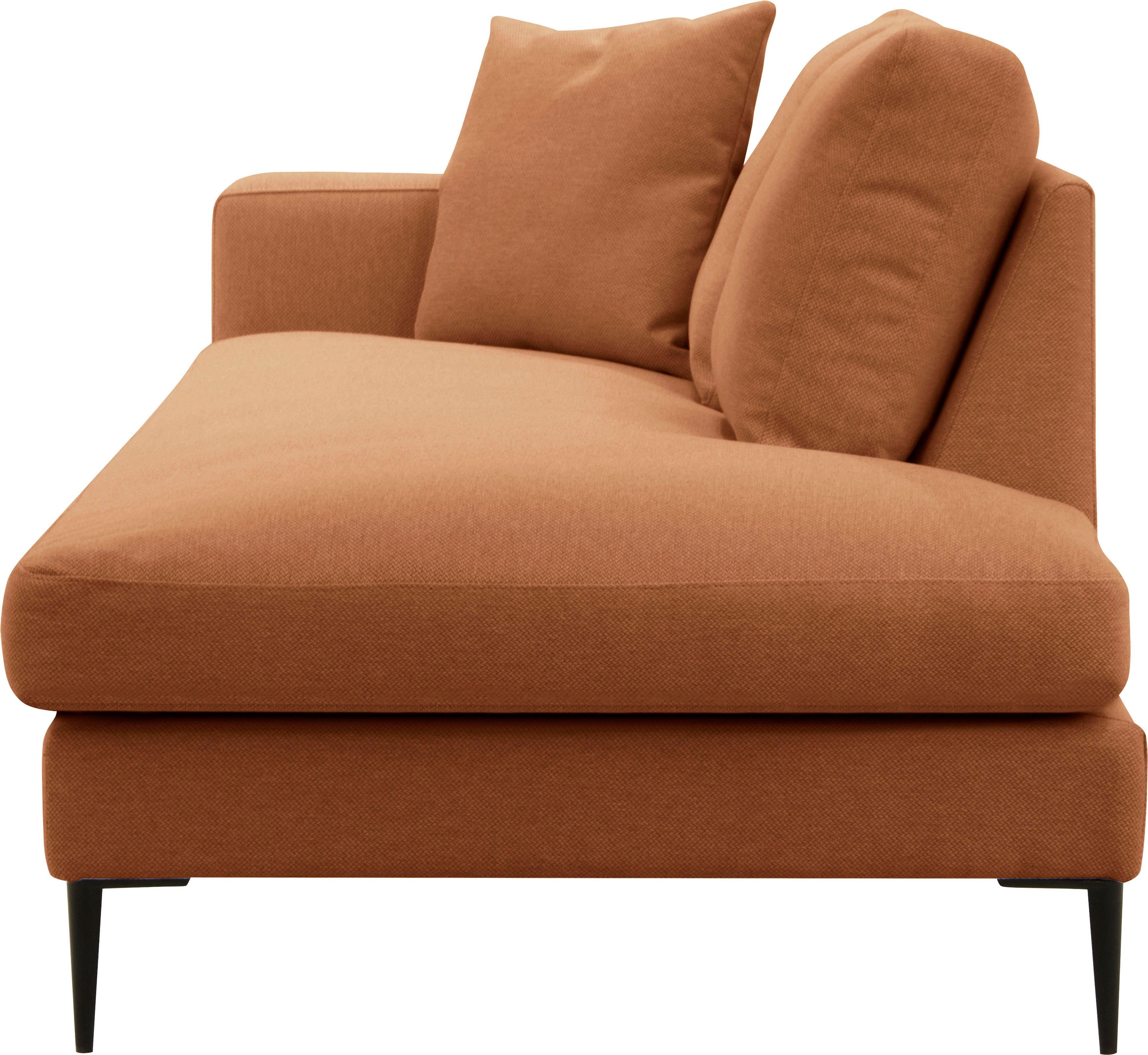 Leonique Récamier Cozy chaise longue, afmetingen B/D/H: 195/97/80 cm met los kussen en metalen poten, armleuning naar keuze links of rechts