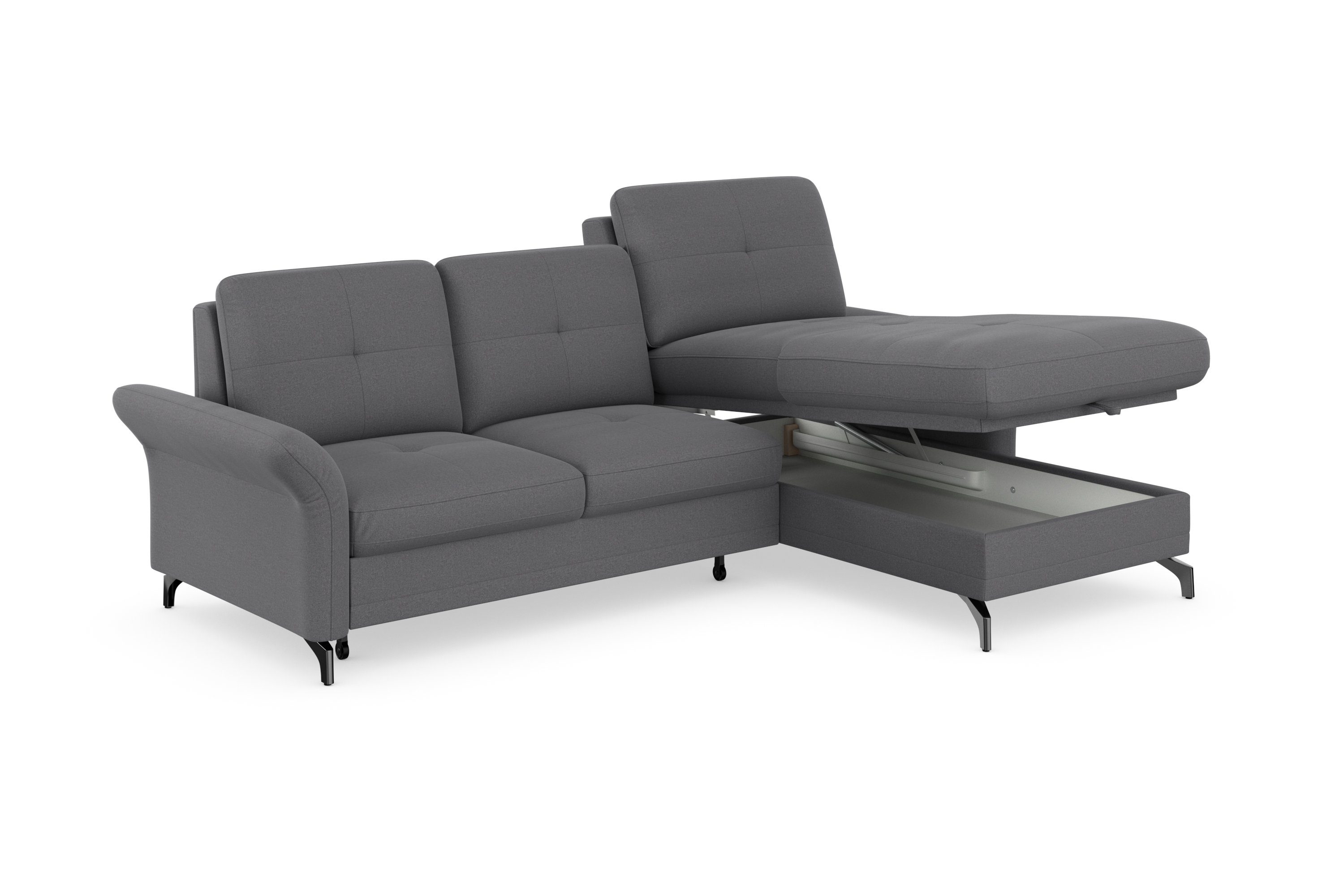Places of Style Hoekbank Calando L-vorm naar keuze met slaapfunctie, bedkist en armleuning