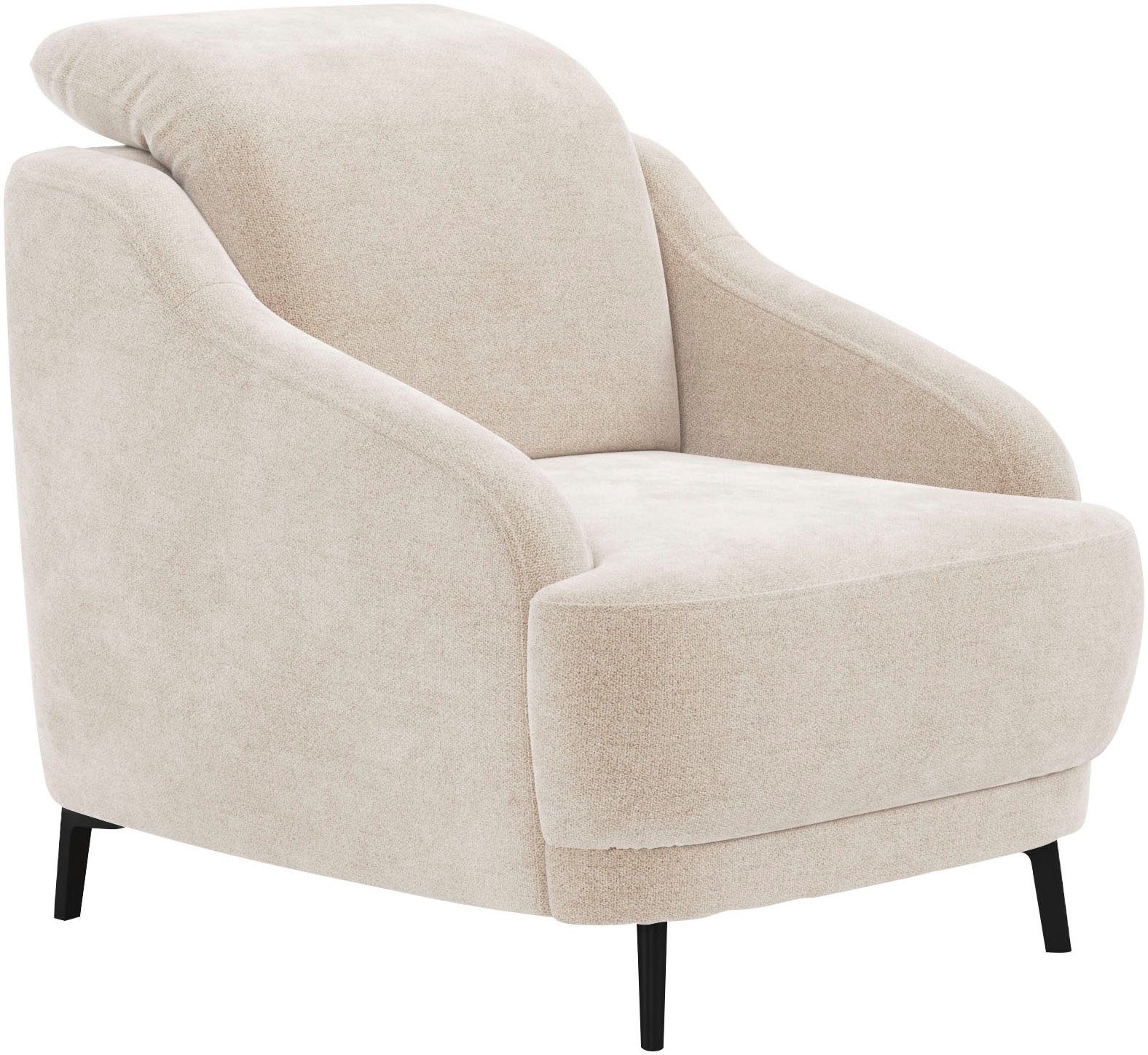 sit&more Fauteuil Blues met metalen poten, matzwart (1 stuk)