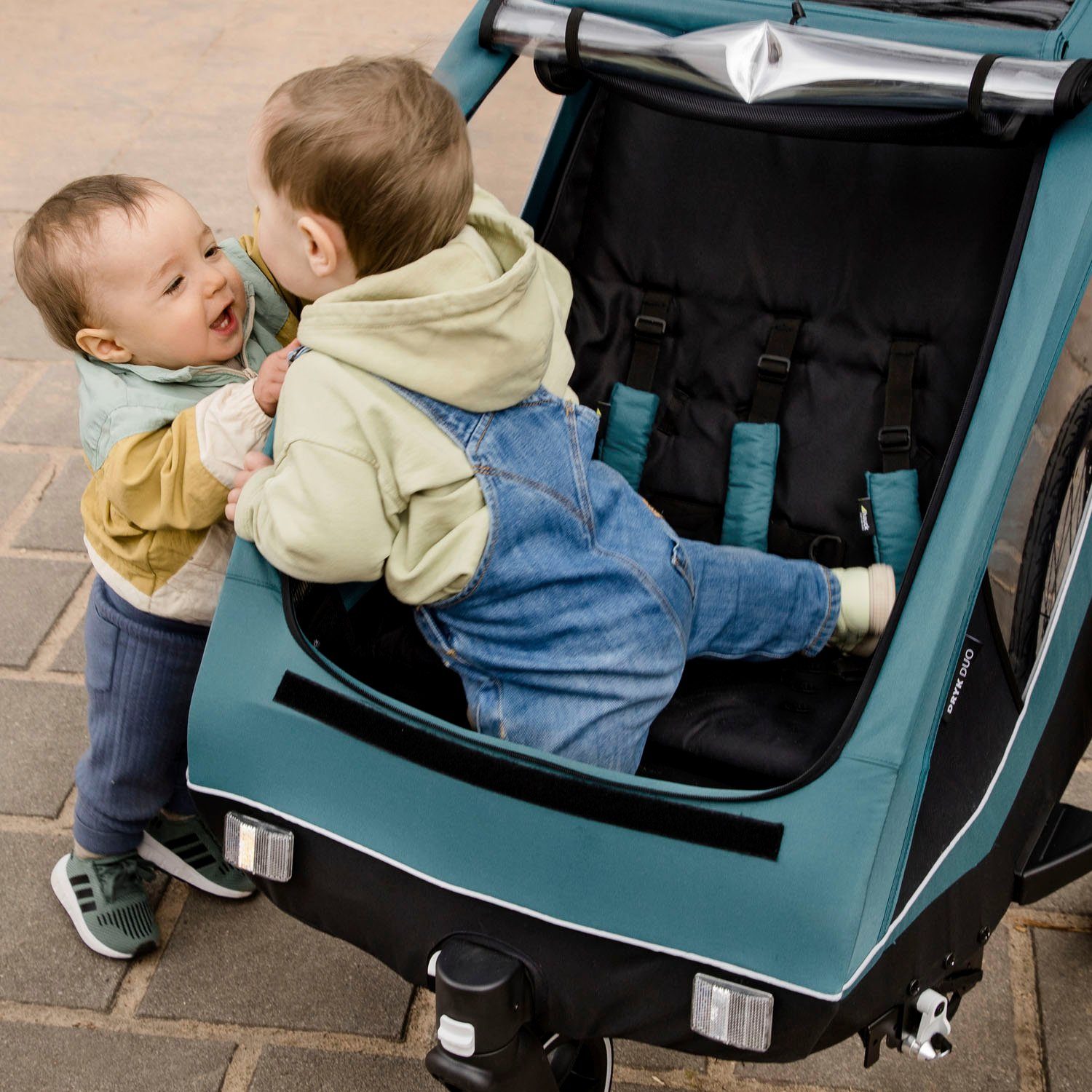 Hauck Kinderen fiets aanhanger 2in1 Bike Trailer und Buggy Dryk Duo, melange grey