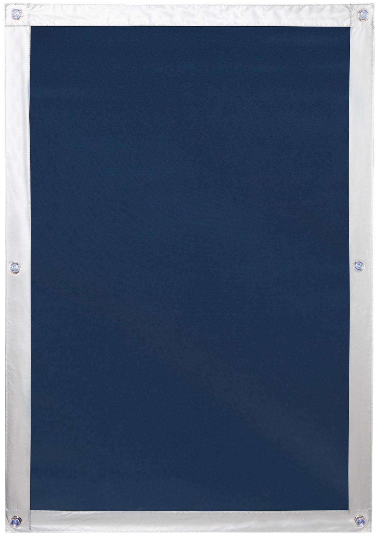 LICHTBLICK Dakraamrolgordijn Haftfix hittebescherming verduistering (1 stuk) rolgordijnen maat H/B: 92/94 cm blauw